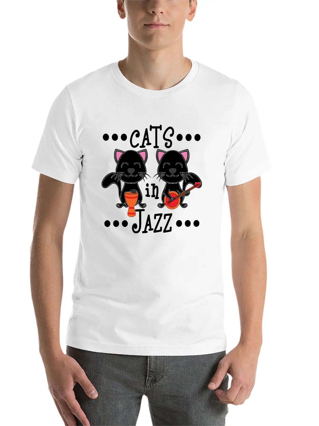 A Cute Cat Tee For Animal And Music Lovers Saying Soft Cotton Short Sleeve Tee ¨C Unisex Wardrobe Staple