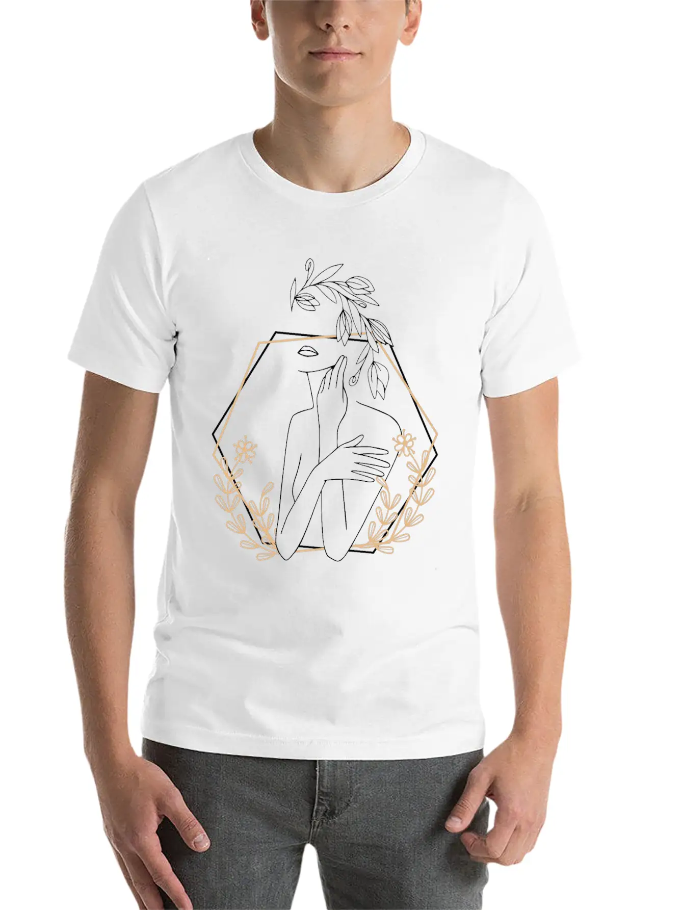 Abstract Woman Essential Cotton Tee For Daily Outfits ¨C Unisex Style