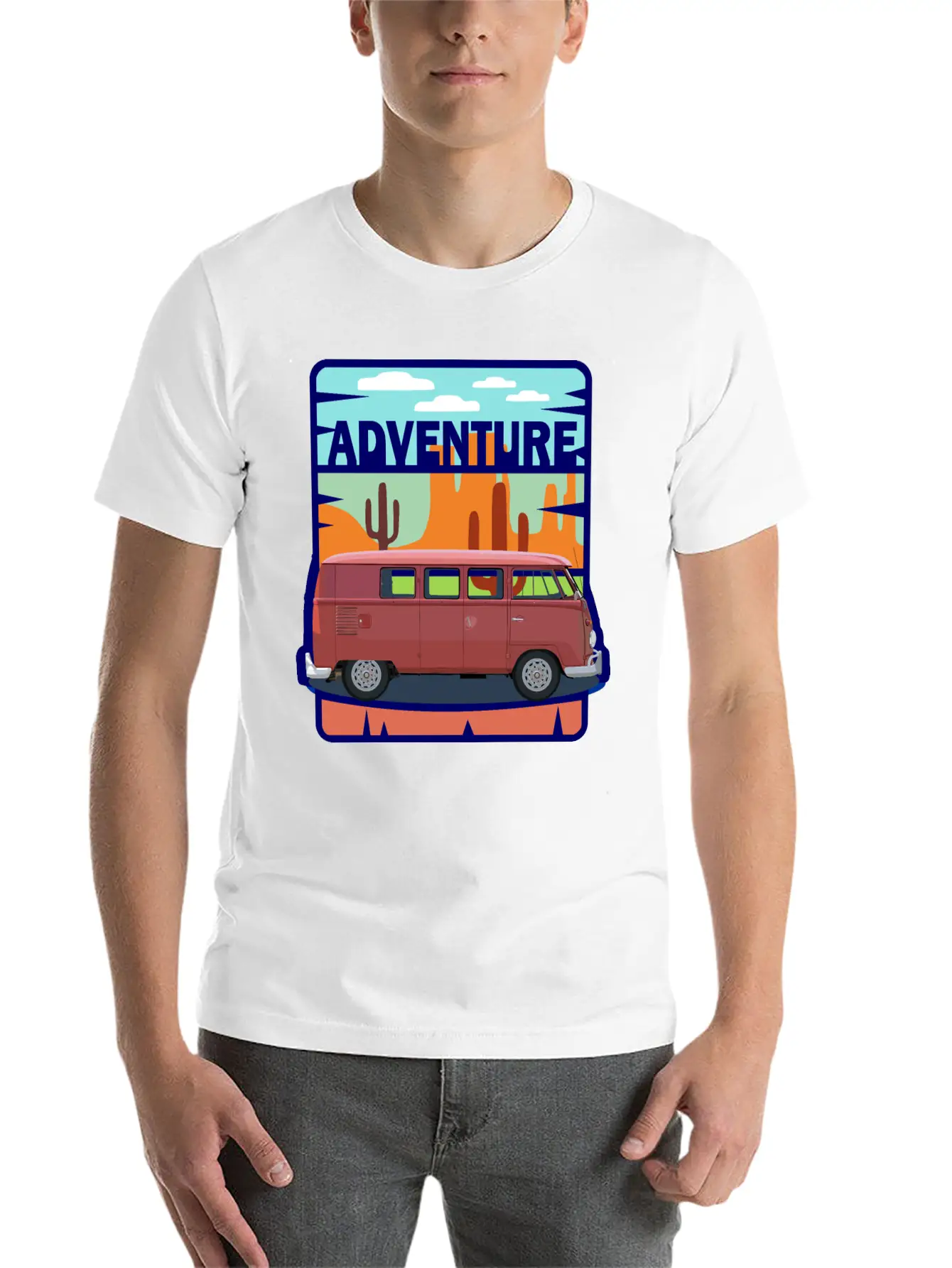 Adventure Van In The Desert In Pastel Colors Soft Cotton Short Sleeve Tee ¨C Unisex Wardrobe Staple