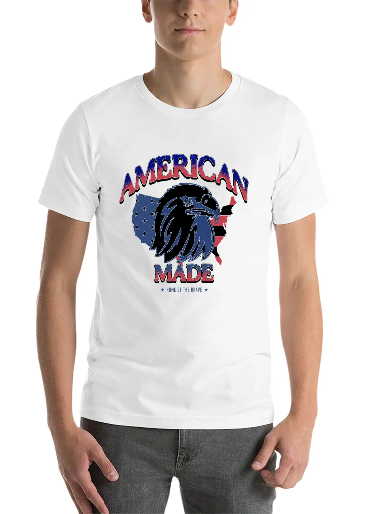 American Made HOME OF THE BRAVE Soft Cotton Short Sleeve Tee ¨C Unisex Wardrobe Staple