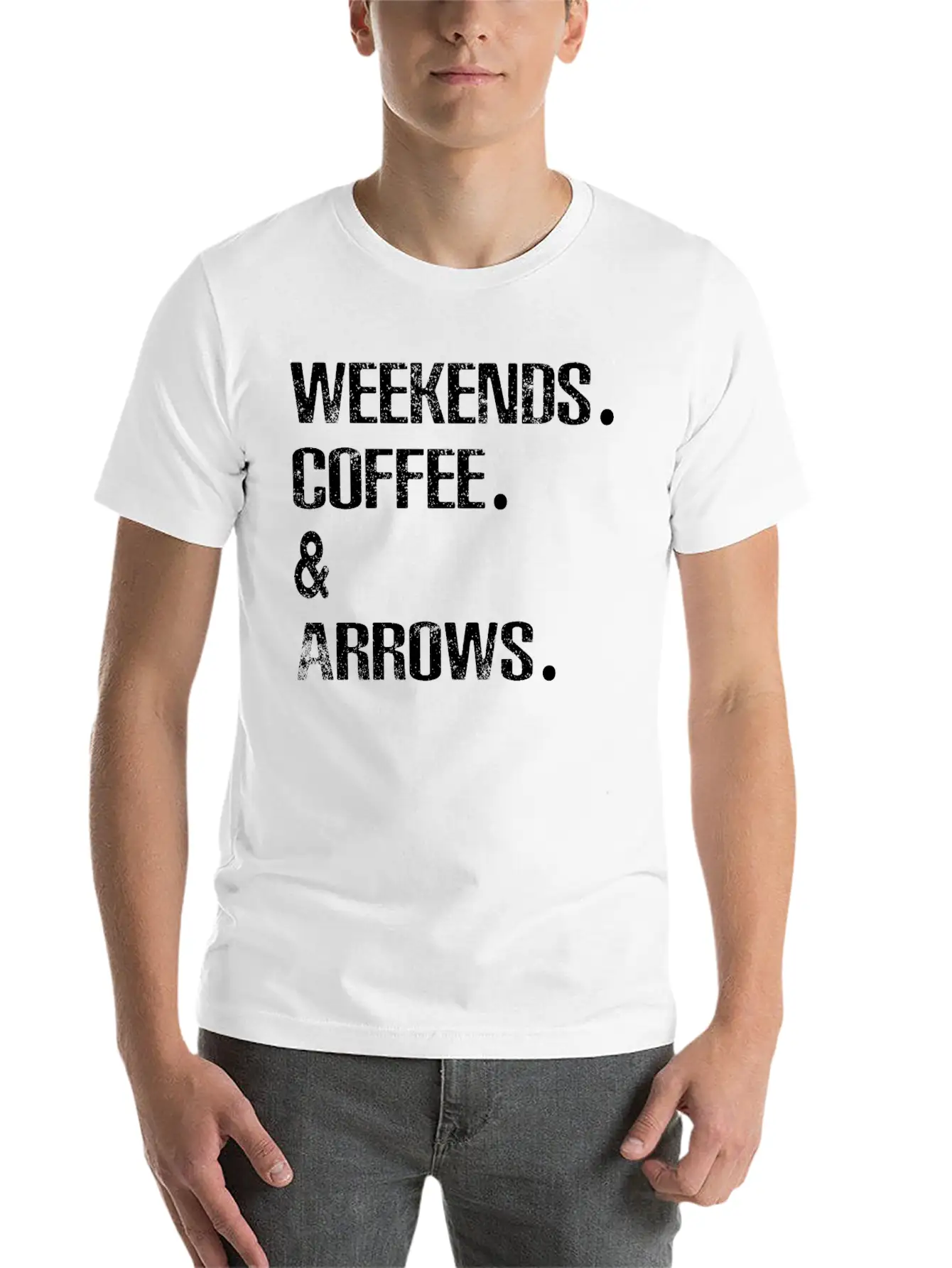 Archery Arrows Lovers Weekends And Coffee Basic Graphic T-Shirt ¨C Daily Comfort In Soft Cotton