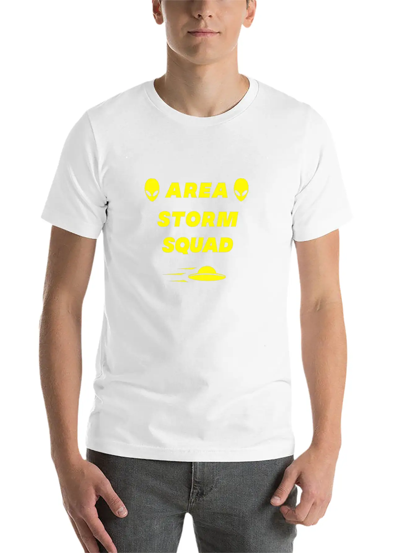 Area Storm Squad Alien UFO Saucer Scifi Basic Graphic T-Shirt ¨C Daily Comfort In Soft Cotton