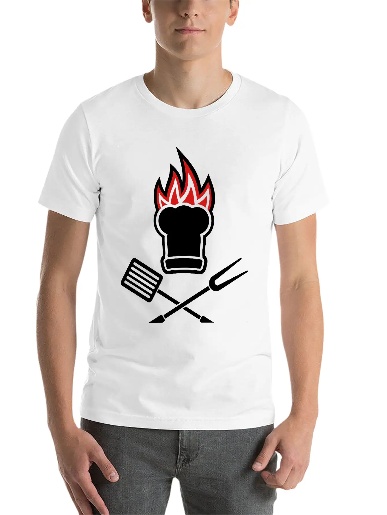 Barbecue On Fire Soft Cotton Short Sleeve Tee ¨C Unisex Wardrobe Staple