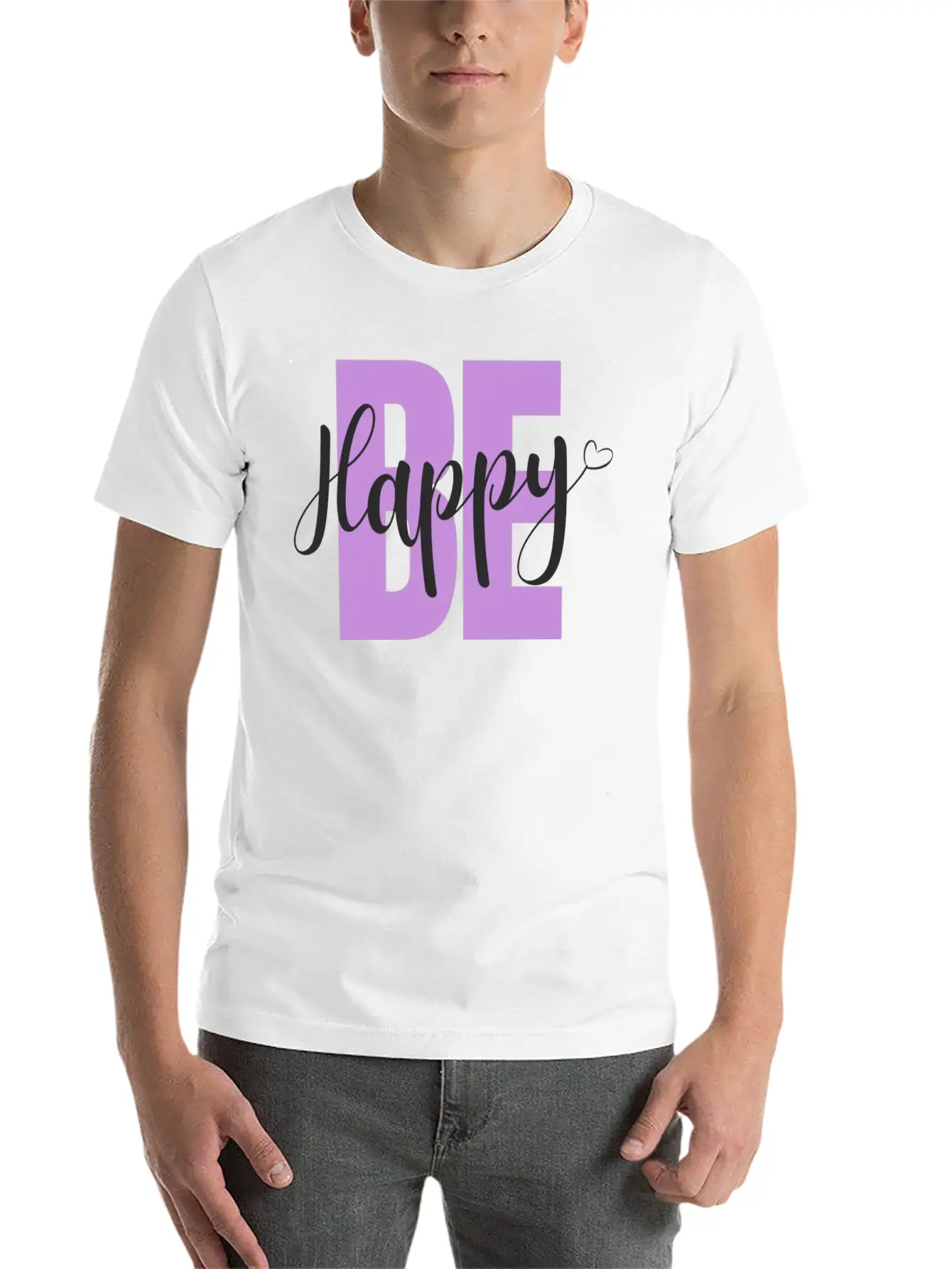 BE Happy Basic Graphic T-Shirt ¨C Daily Comfort In Soft Cotton