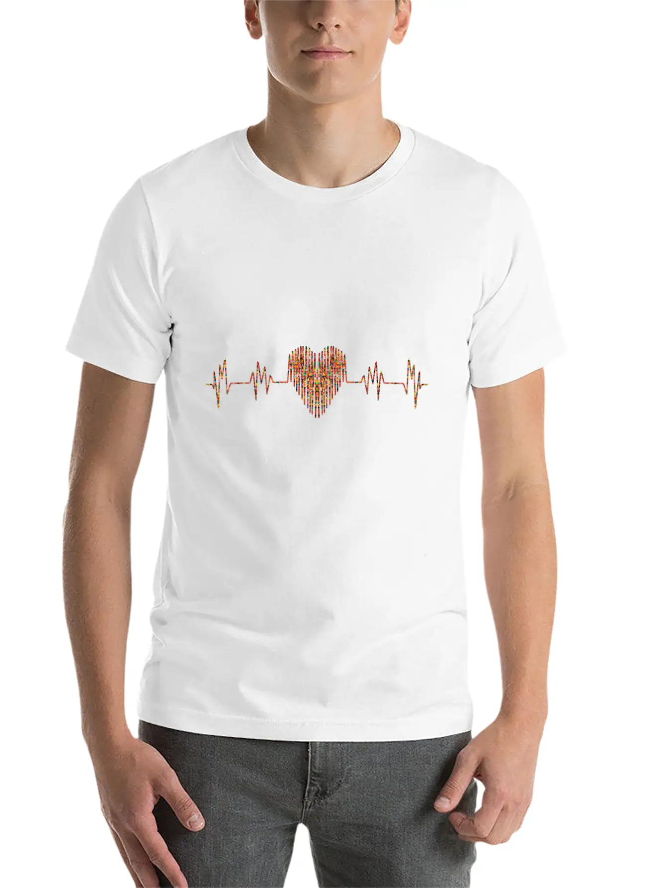 Beautiful Heartbeat Love Heart Design Soft Cotton Short Sleeve Tee ¨C Unisex Wardrobe Staple