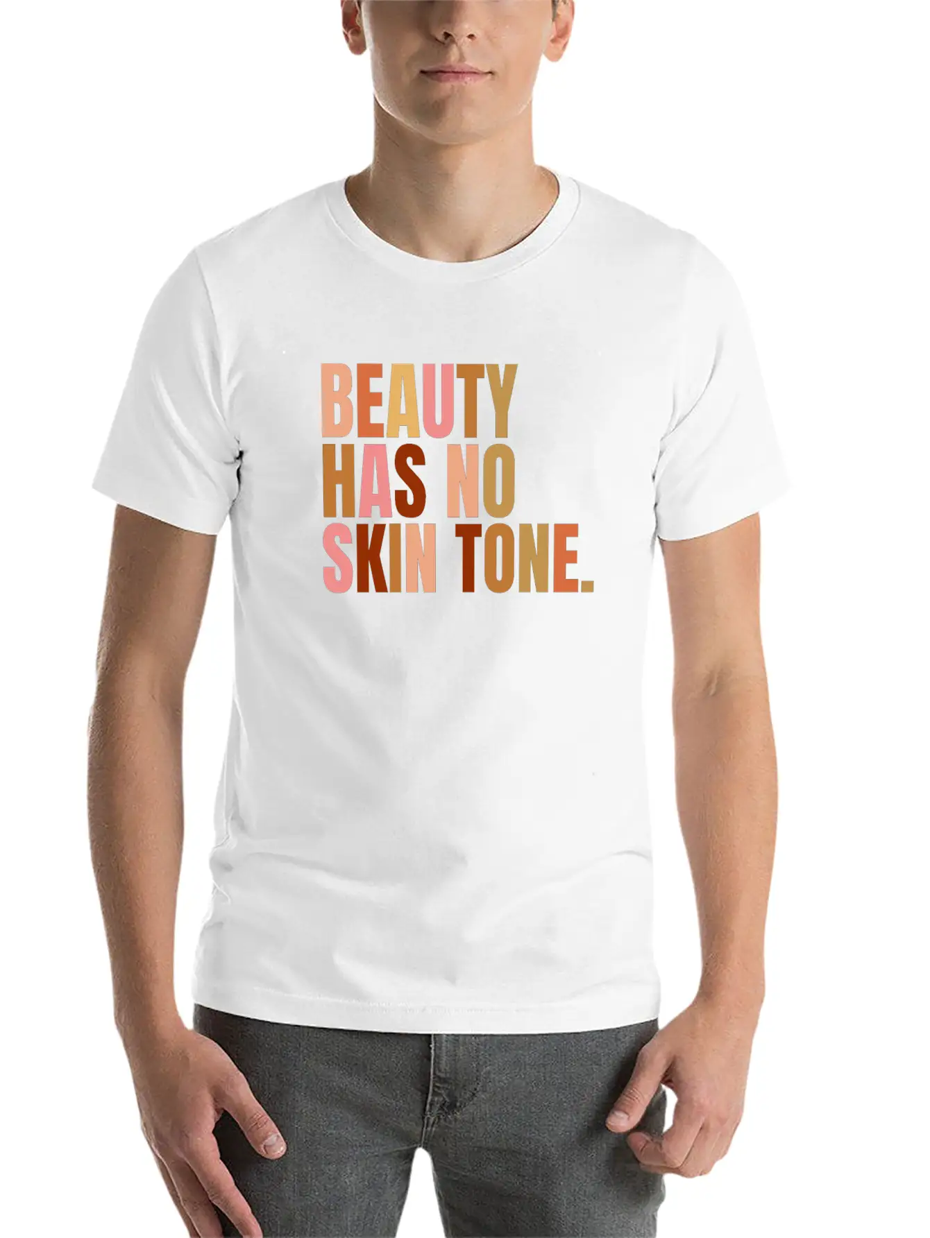 Beauty Has No Skin Tone Melanin Slogan Essential Cotton Tee For Daily Outfits ¨C Unisex Style