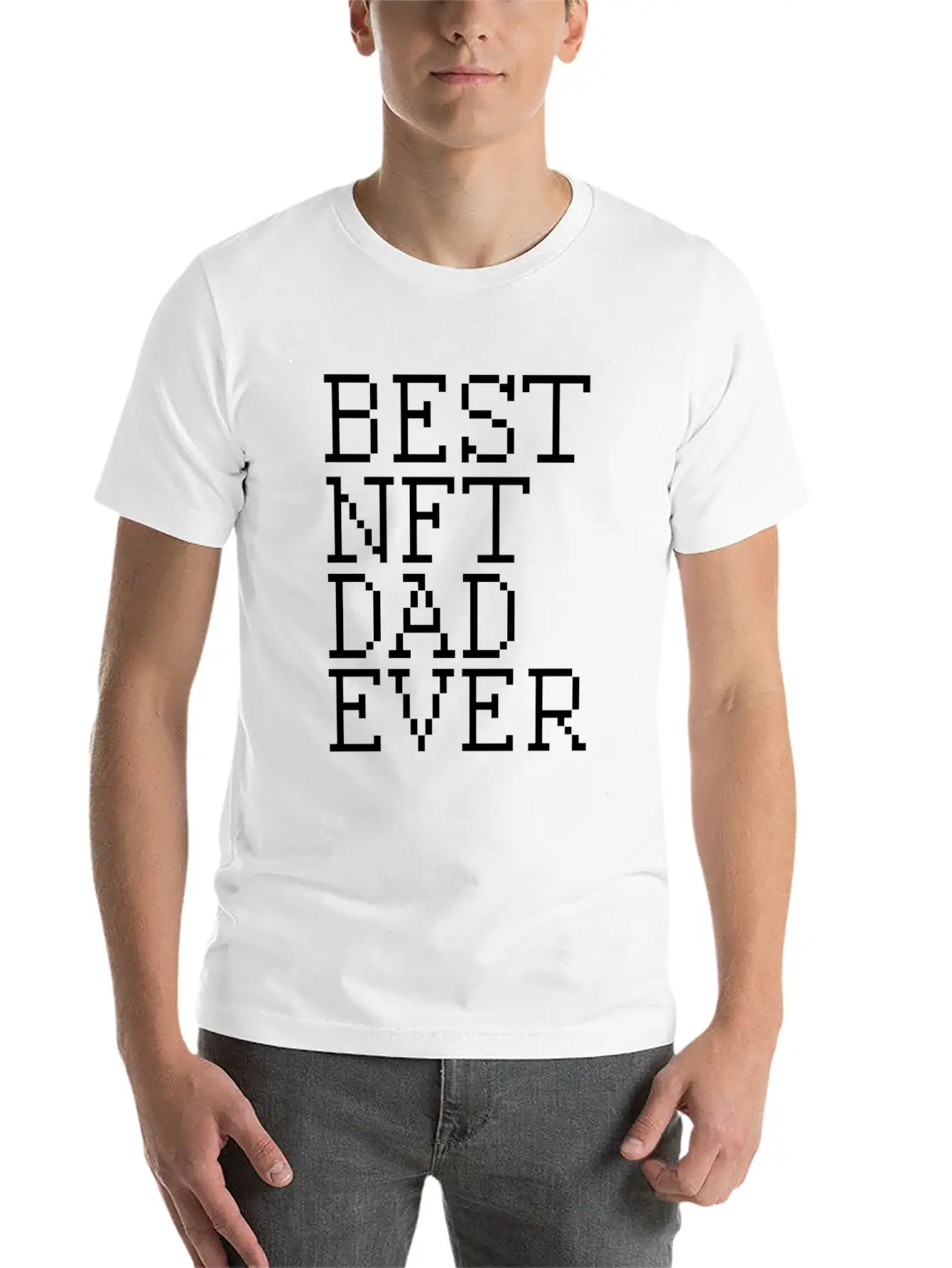 Best NFT Dad Ever Non-Fungible Token Crypto Art Essential Cotton Tee For Daily Outfits ¨C Unisex Style