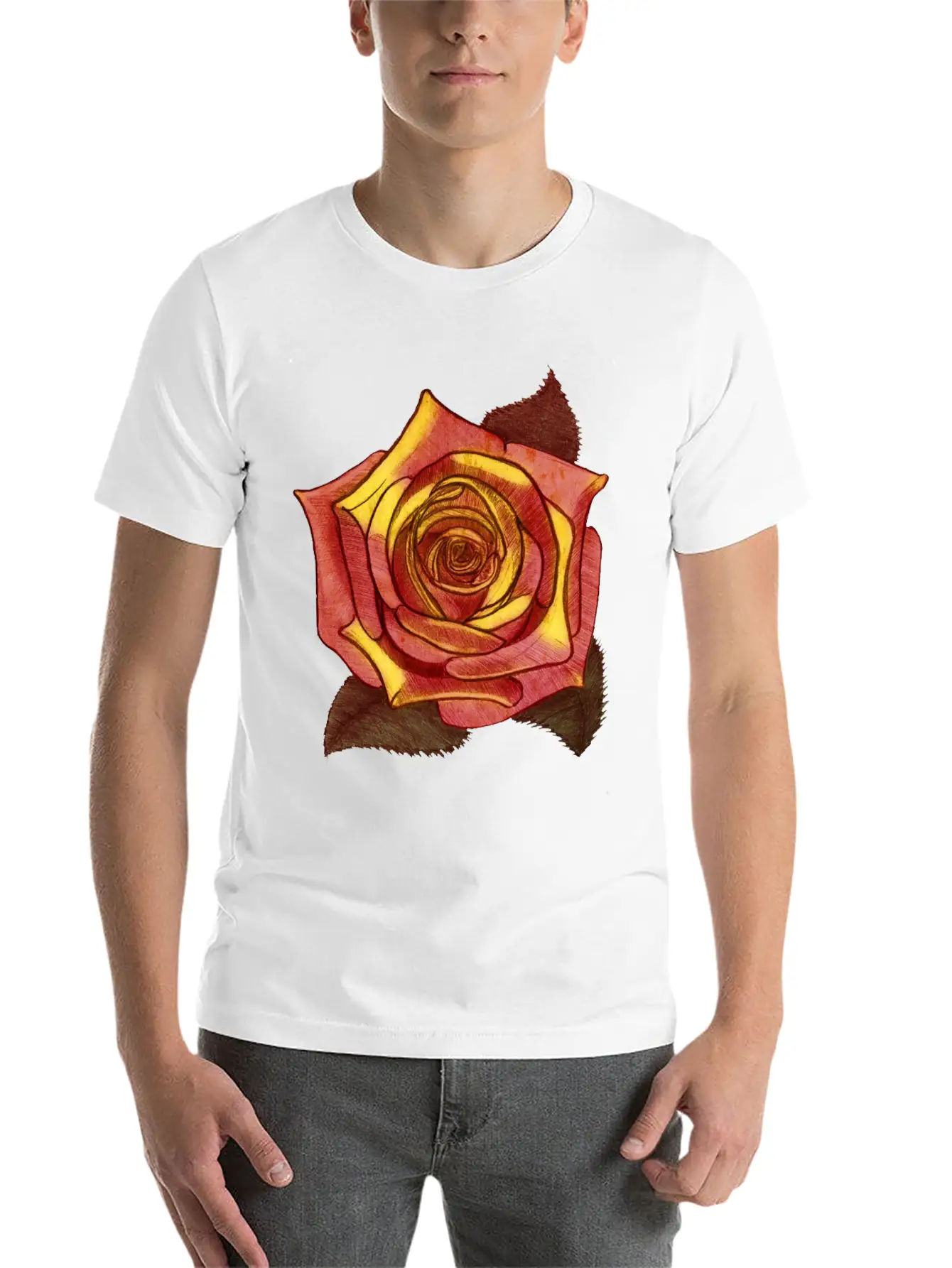 Big Red Rose Flower Beautiful Art Love Gardener Soft Cotton Short Sleeve Tee ¨C Unisex Wardrobe Staple
