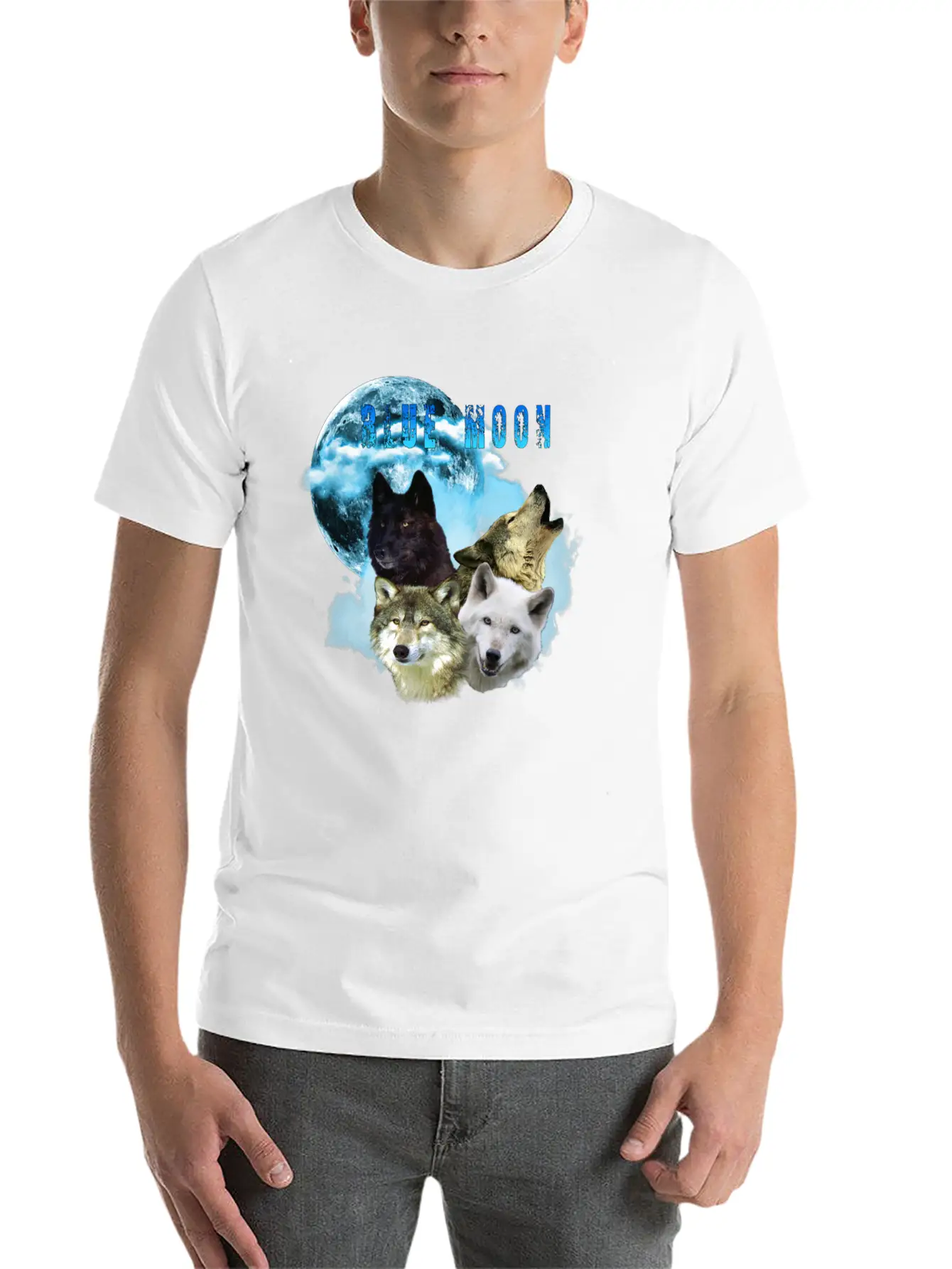 Blue Moon Wolves 2 Soft Cotton Short Sleeve Tee ¨C Unisex Wardrobe Staple