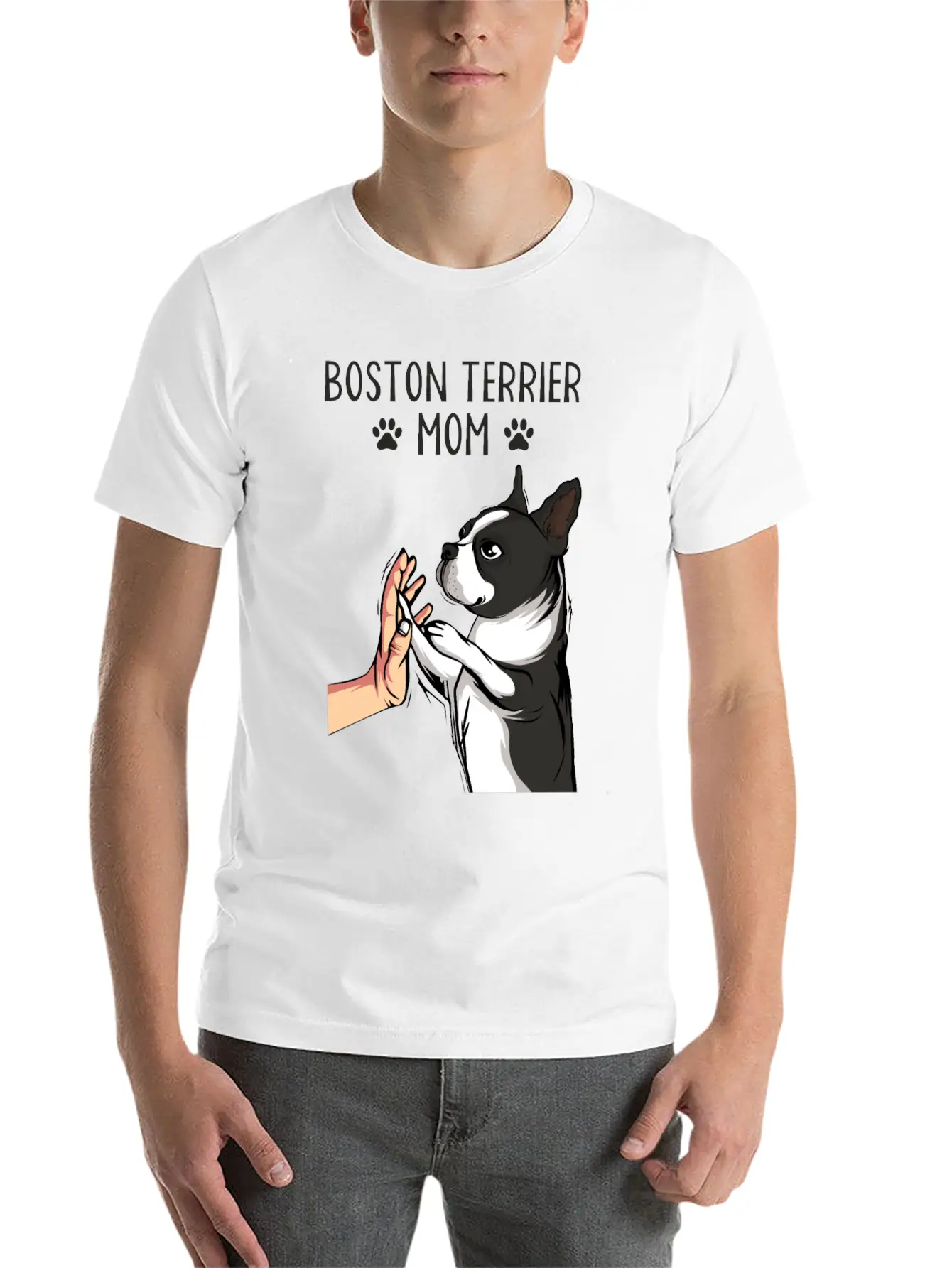 Boston Terrier Mom Dogs Mama Mist Basic Graphic T-Shirt ¨C Daily Comfort In Soft Cotton