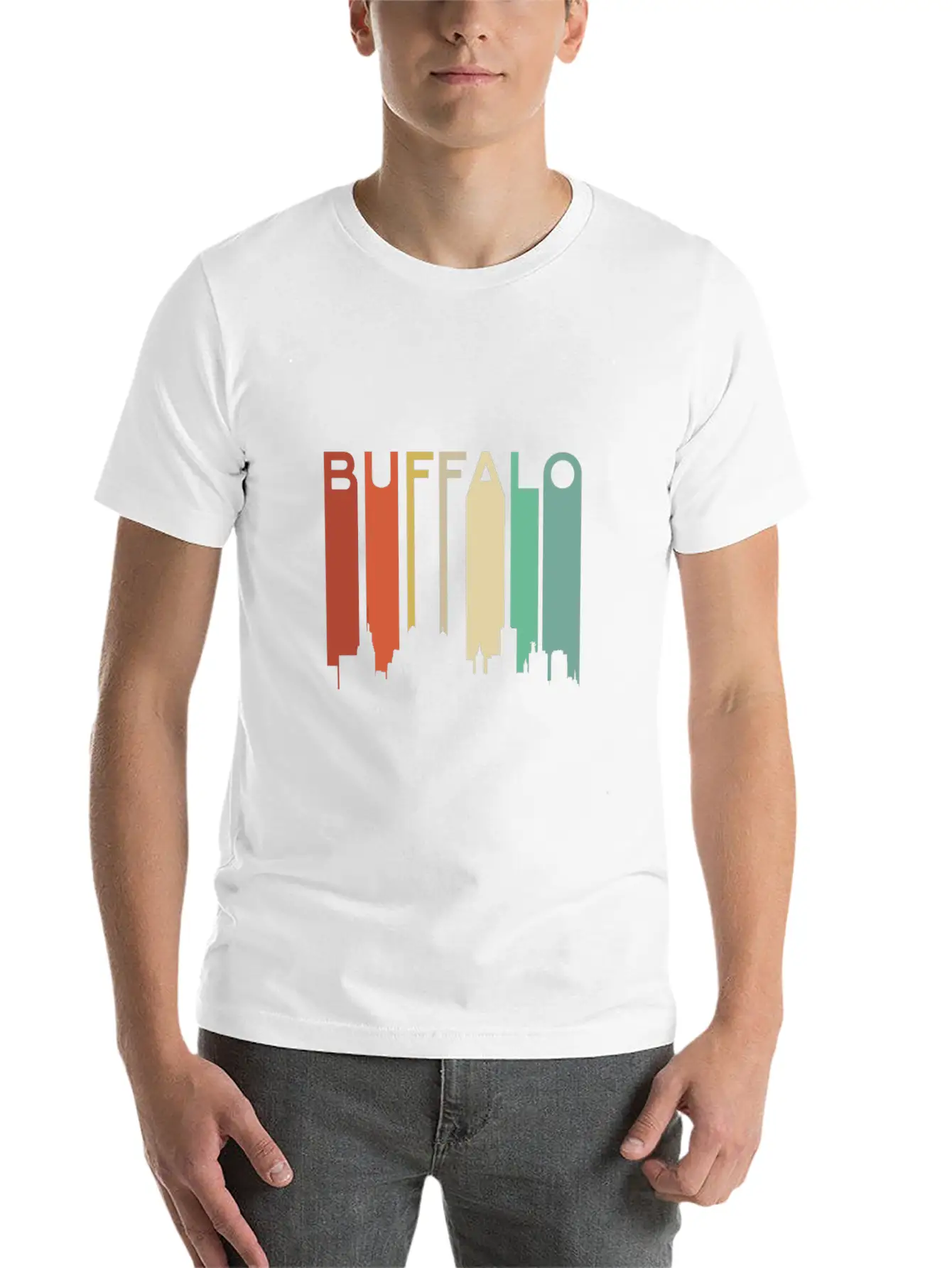 Buffalo New York Retro Skyline Bridge Vintage City Essential Cotton Tee For Daily Outfits ¨C Unisex Style