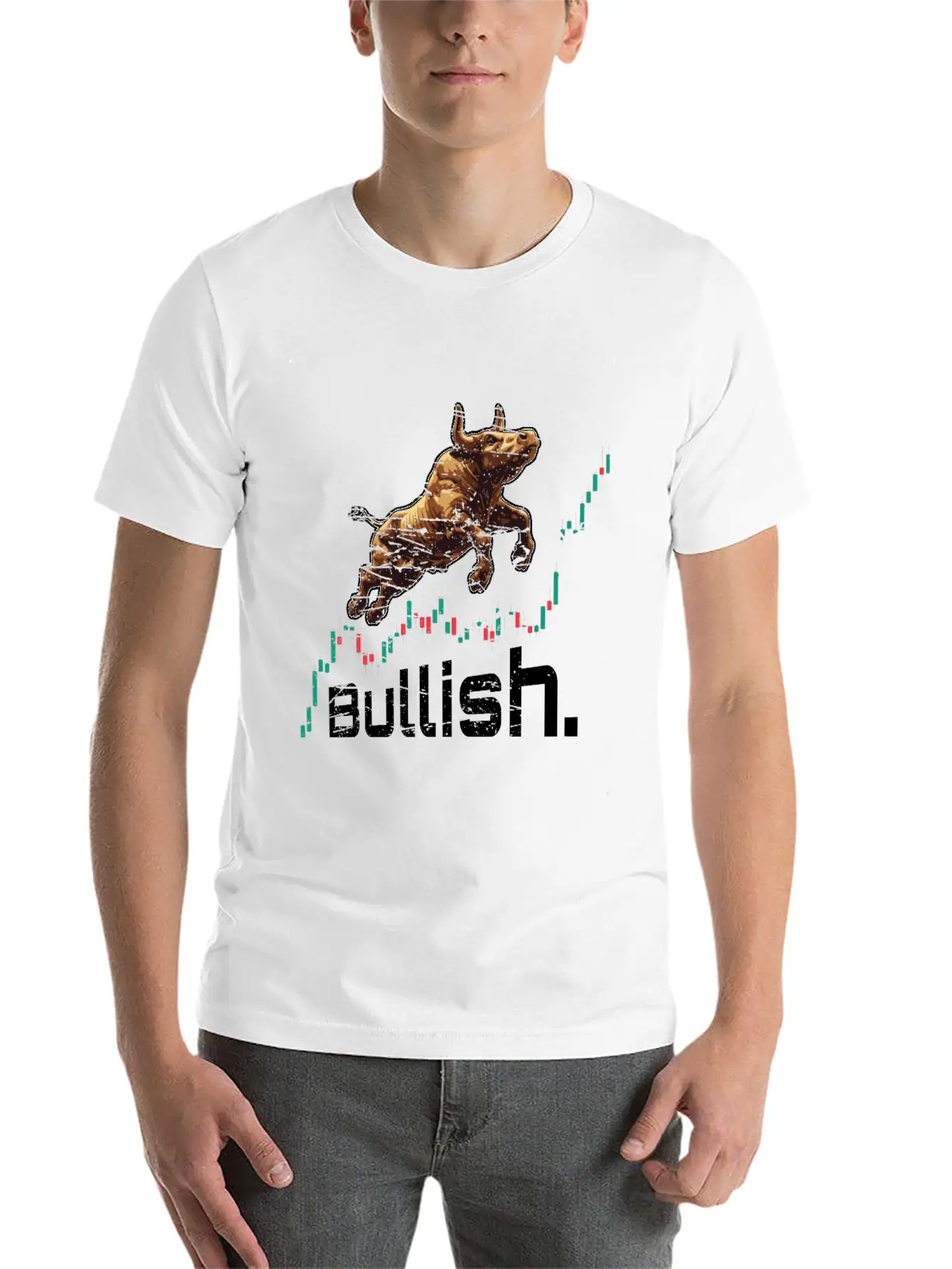 Bullish Chart Bull Stock Market Trading Crypto Soft Cotton Short Sleeve Tee ¨C Unisex Wardrobe Staple