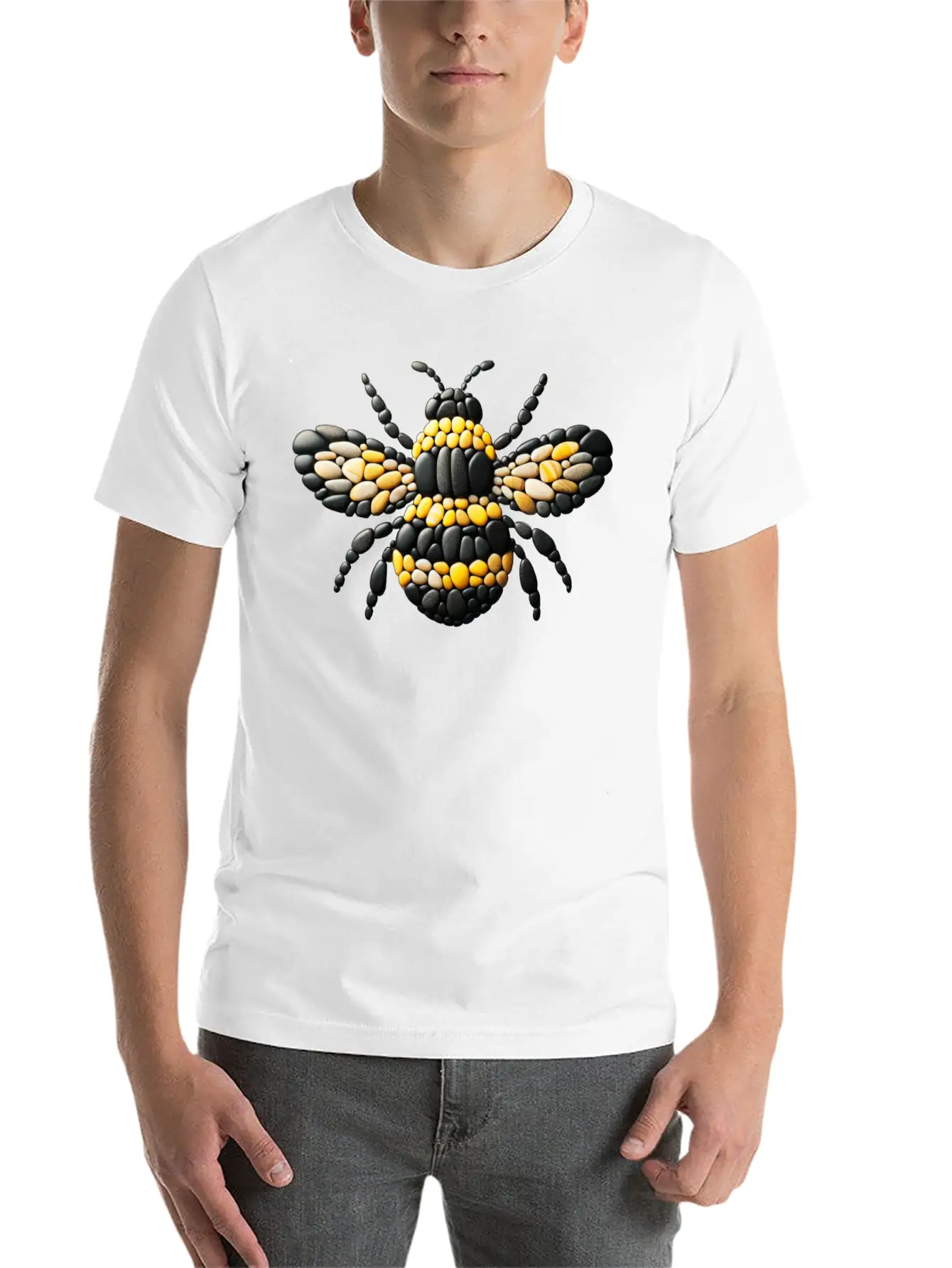 Bumblebee Pebble Artwork Basic Graphic T-Shirt ¨C Daily Comfort In Soft Cotton