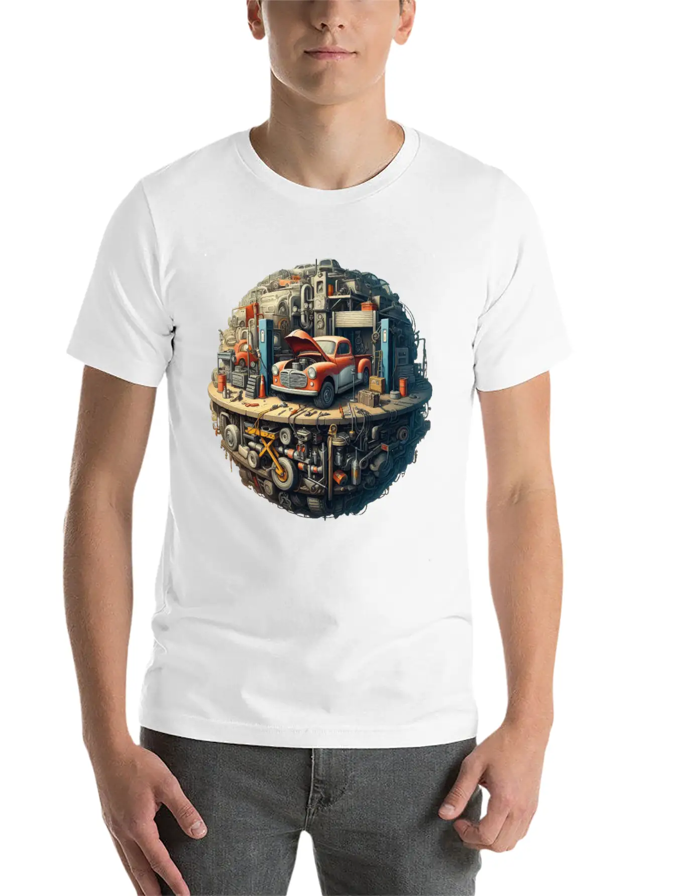 Car Workshop Planet Soft Cotton Short Sleeve Tee ¨C Unisex Wardrobe Staple