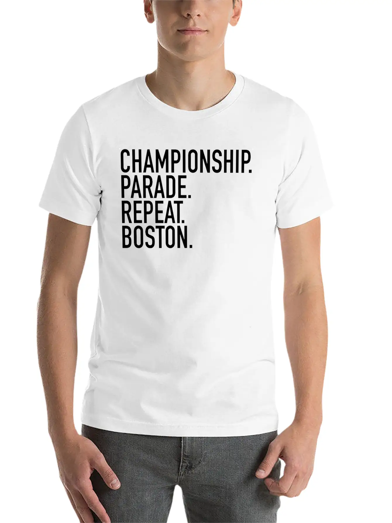 Championship. Parade. Repeat. Boston. Sports Clubs Essential Cotton Tee For Daily Outfits ¨C Unisex Style