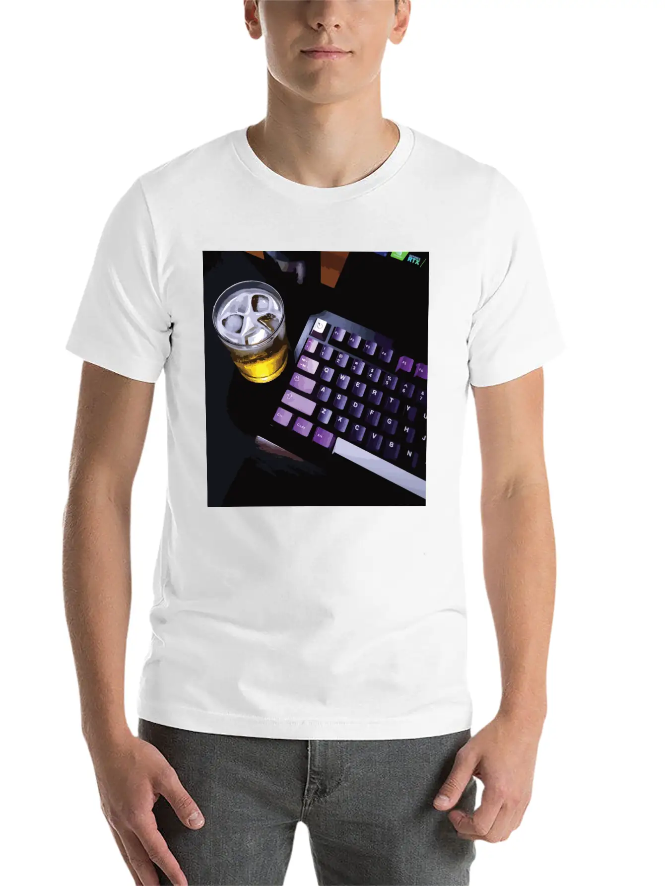 Chill With Mechanical Keyboard Essential Cotton Tee For Daily Outfits ¨C Unisex Style
