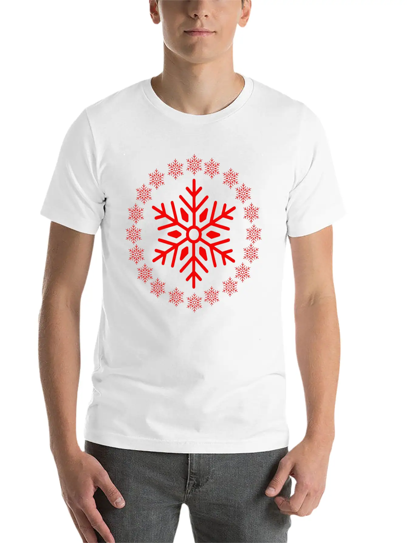 Christmas Snowflakes Basic Graphic T-Shirt ¨C Daily Comfort In Soft Cotton
