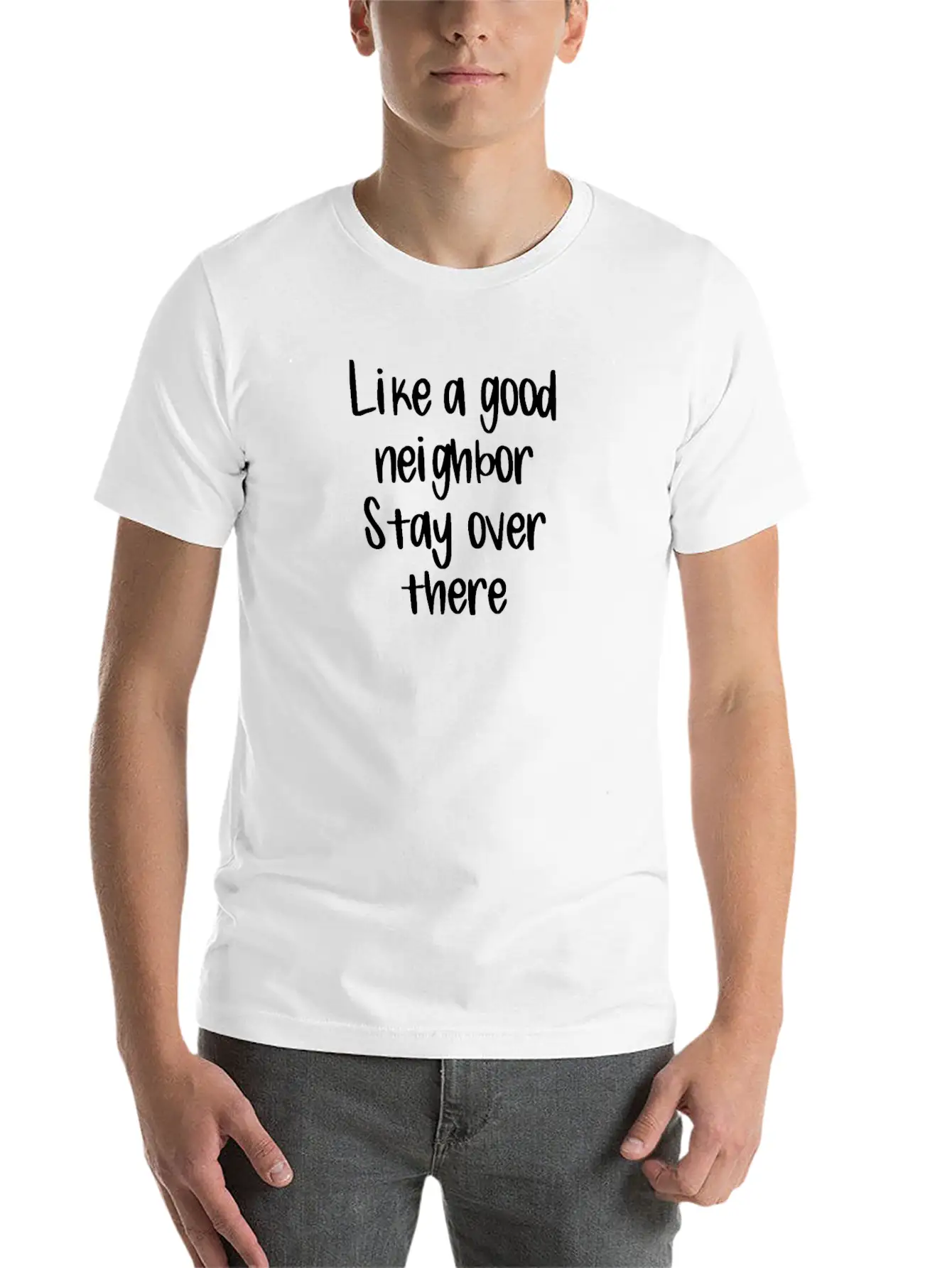 Covid19 Quarantine Like A Good Neighbor Stay Over Essential Cotton Tee For Daily Outfits ¨C Unisex Style