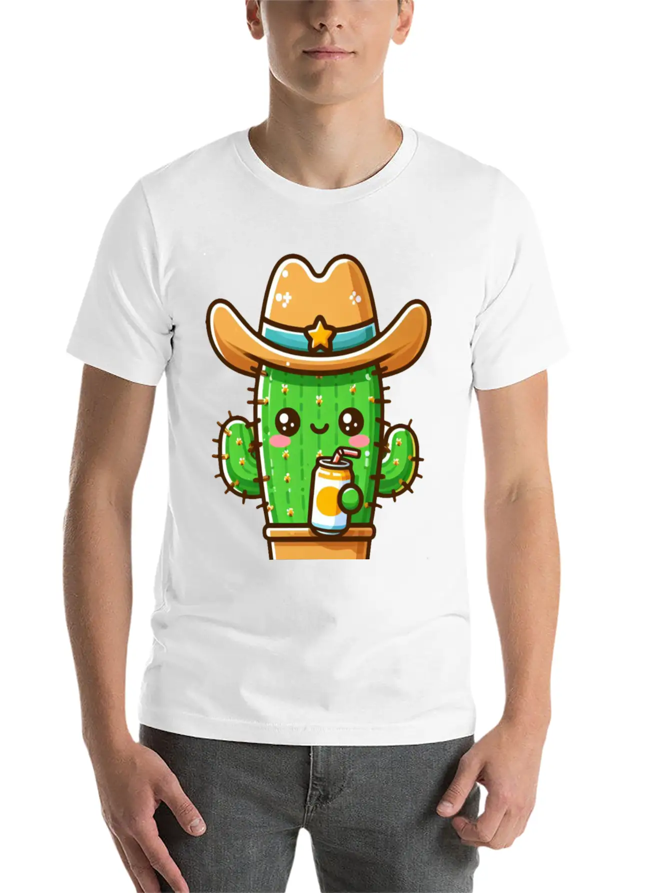 Cowboy Cactus Cute Basic Graphic T-Shirt ¨C Daily Comfort In Soft Cotton