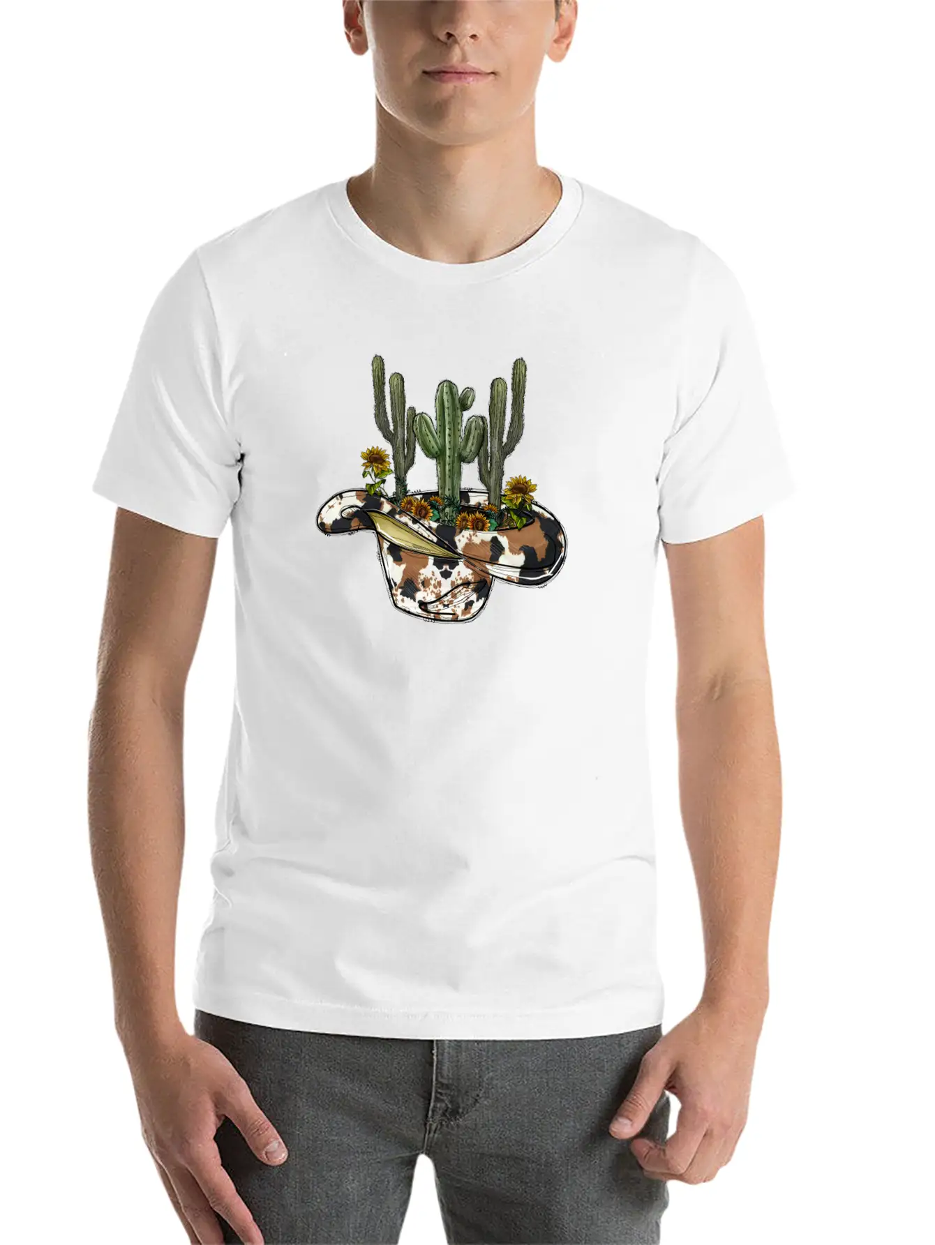Cowboy Hat Cactus Soft Cotton Short Sleeve Tee ¨C Unisex Wardrobe Staple