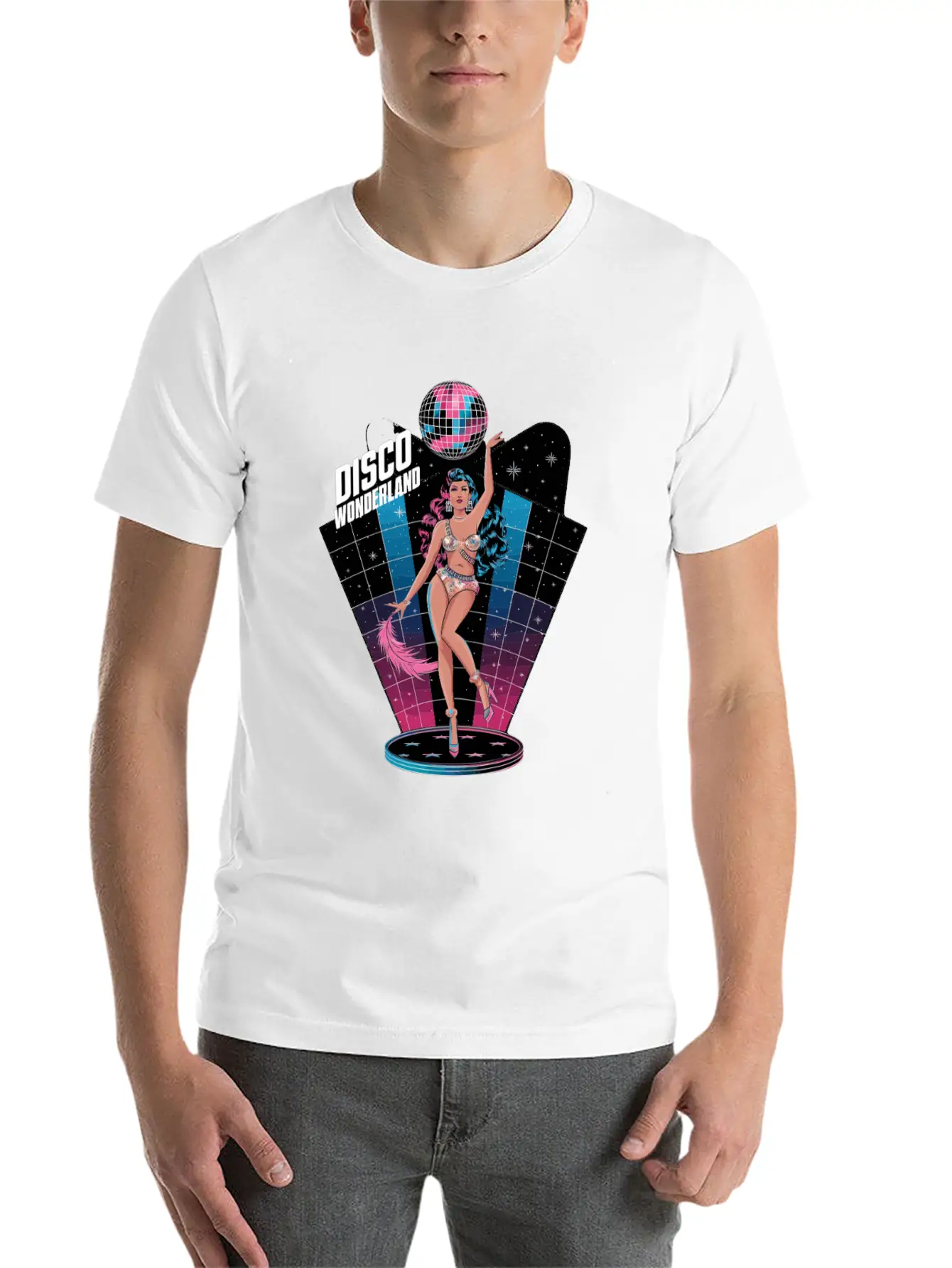 Disco Wonderland Retro Vibes Glamour Dance Fever Essential Cotton Tee For Daily Outfits ¨C Unisex Style