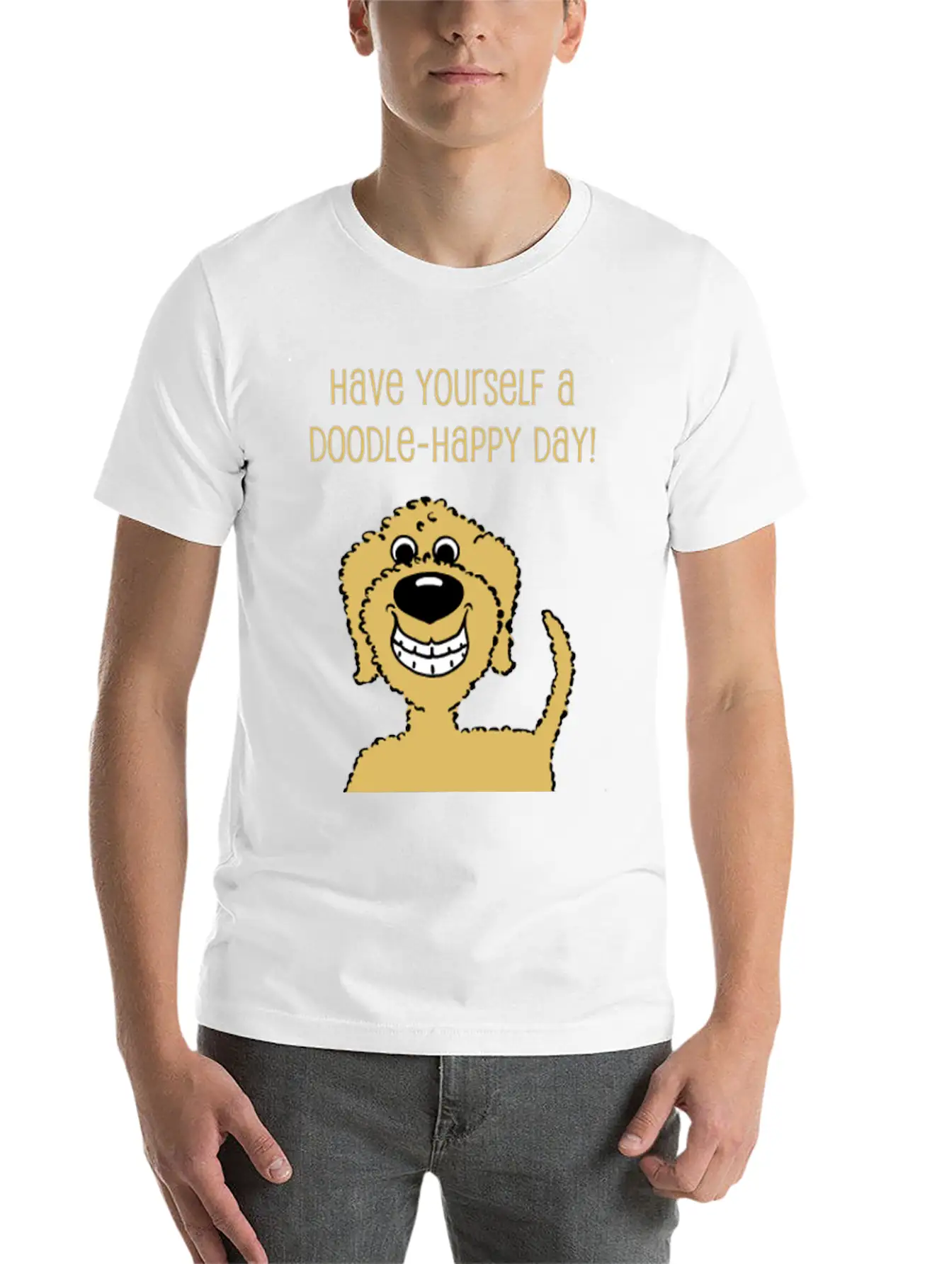 Doodle Smile Blond Essential Cotton Tee For Daily Outfits ¨C Unisex Style