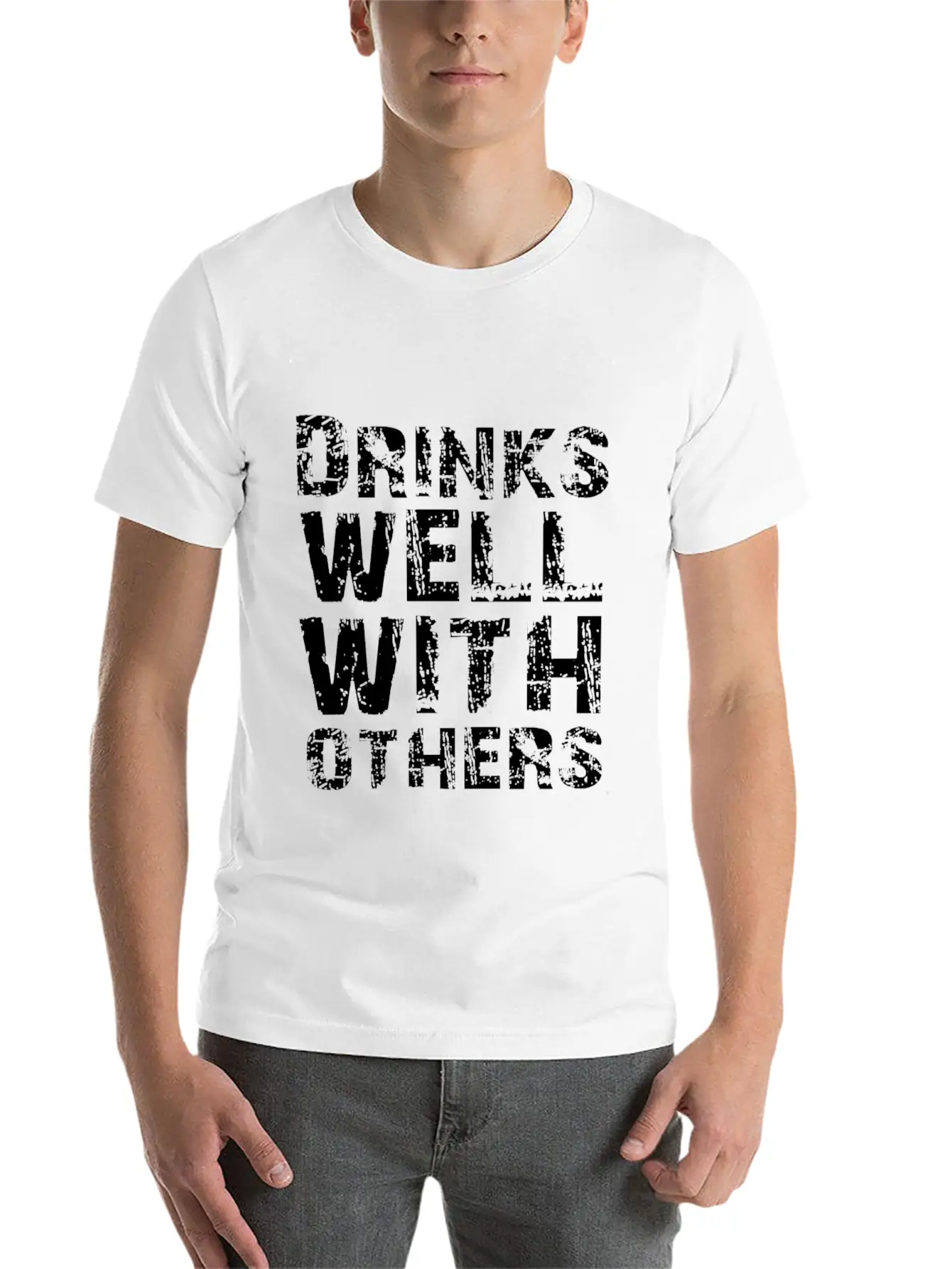 Drinks Well With Others Essential Cotton Tee For Daily Outfits ¨C Unisex Style