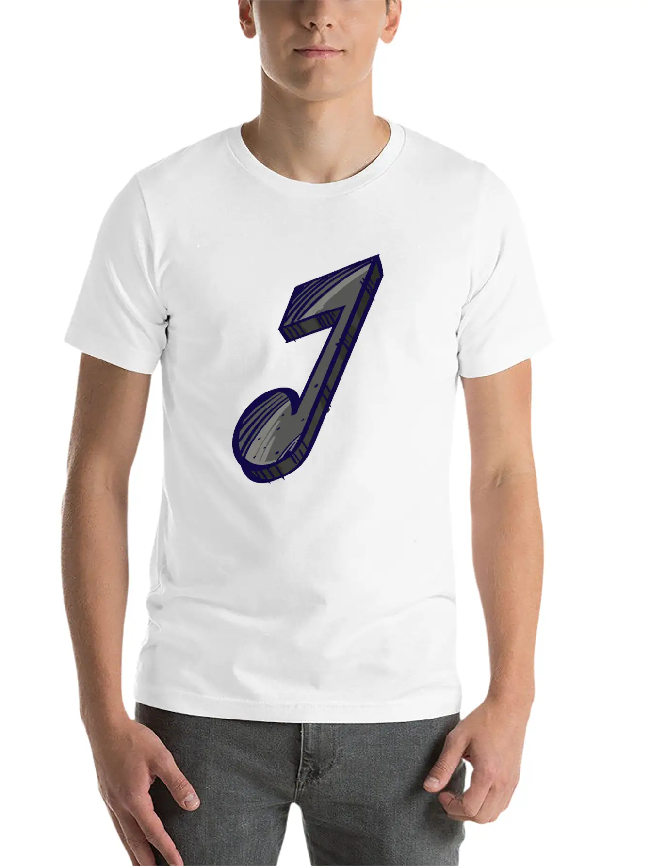 Eighth Note Illustration Essential Cotton Tee For Daily Outfits ¨C Unisex Style