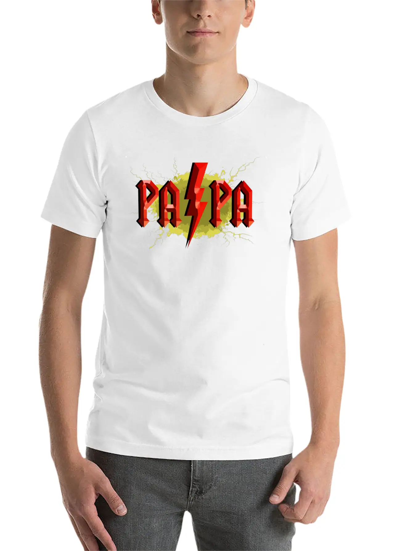 Father S Day Papa Lightning Essential Cotton Tee For Daily Outfits ¨C Unisex Style
