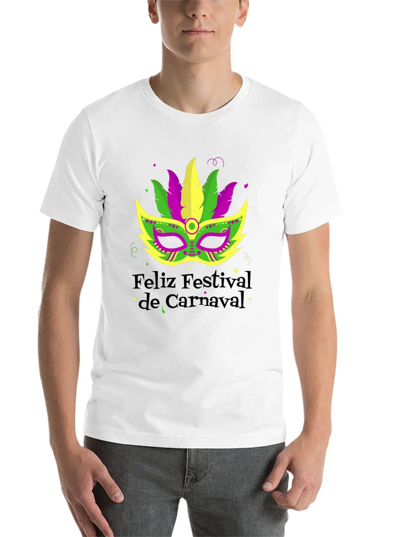Feliz Festival De Carnaval Basic Graphic T-Shirt ¨C Daily Comfort In Soft Cotton