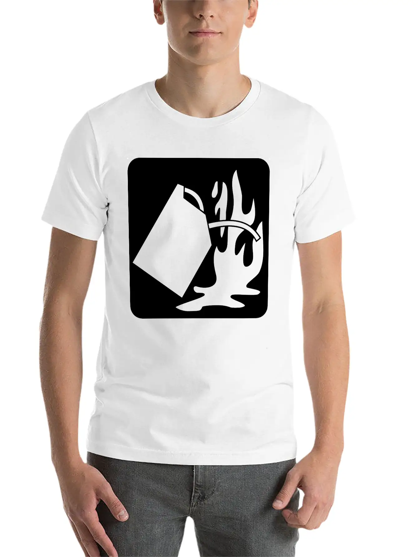 Fire Extinguisher Pictogram Class B Basic Graphic T-Shirt ¨C Daily Comfort In Soft Cotton