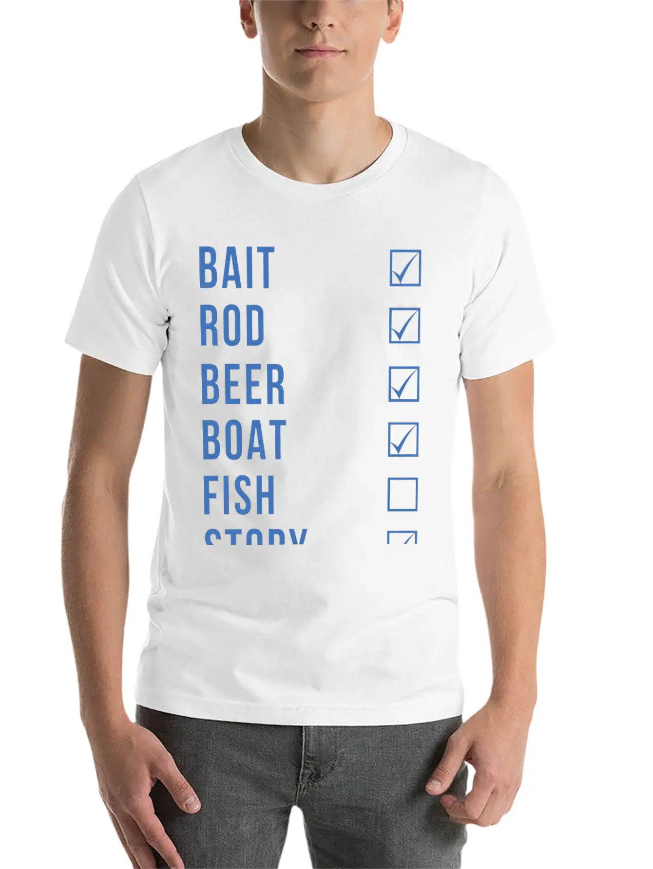 Fishing Checklist Basic Graphic T-Shirt ¨C Daily Comfort In Soft Cotton