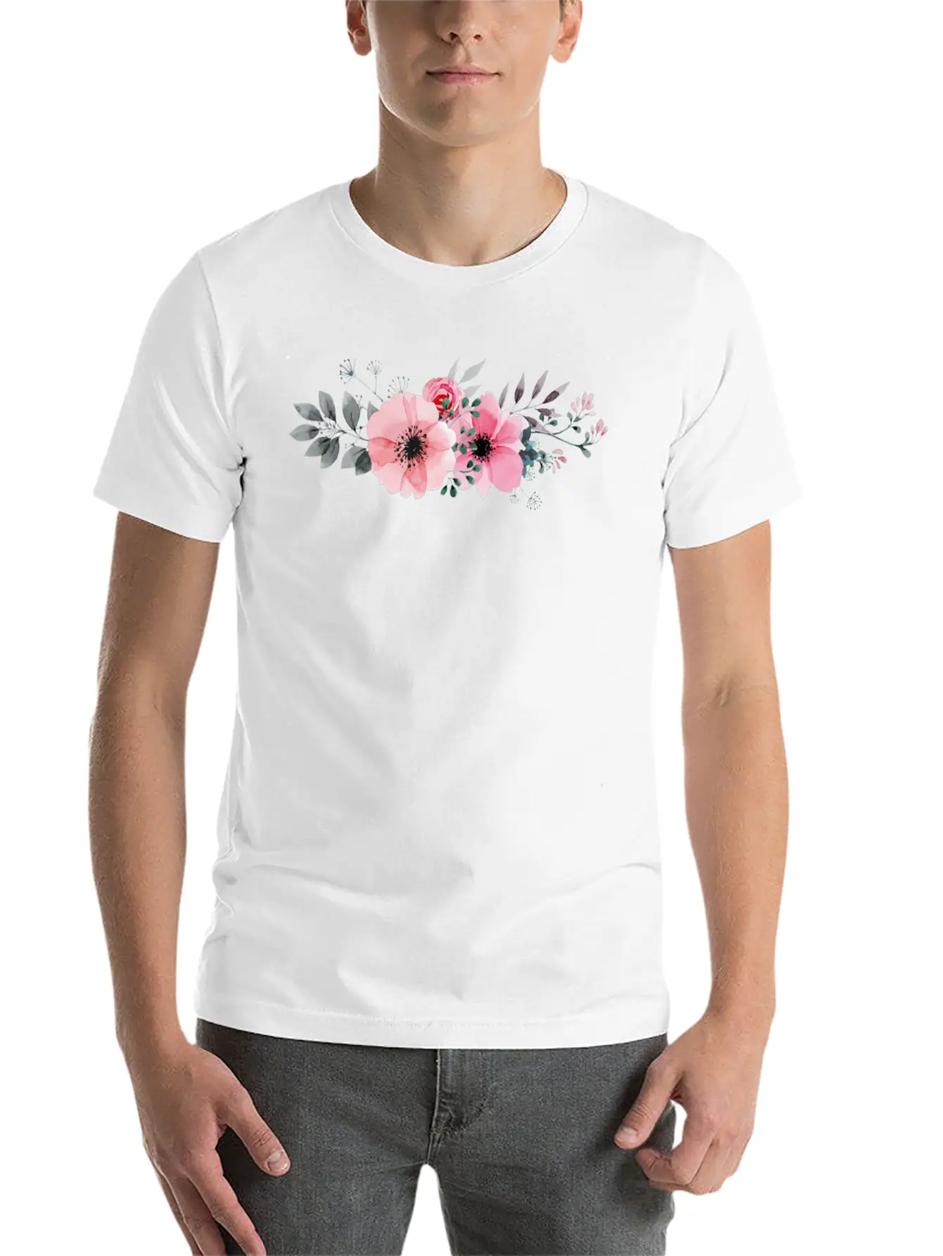 Flowers Basic Graphic T-Shirt ¨C Daily Comfort In Soft Cotton