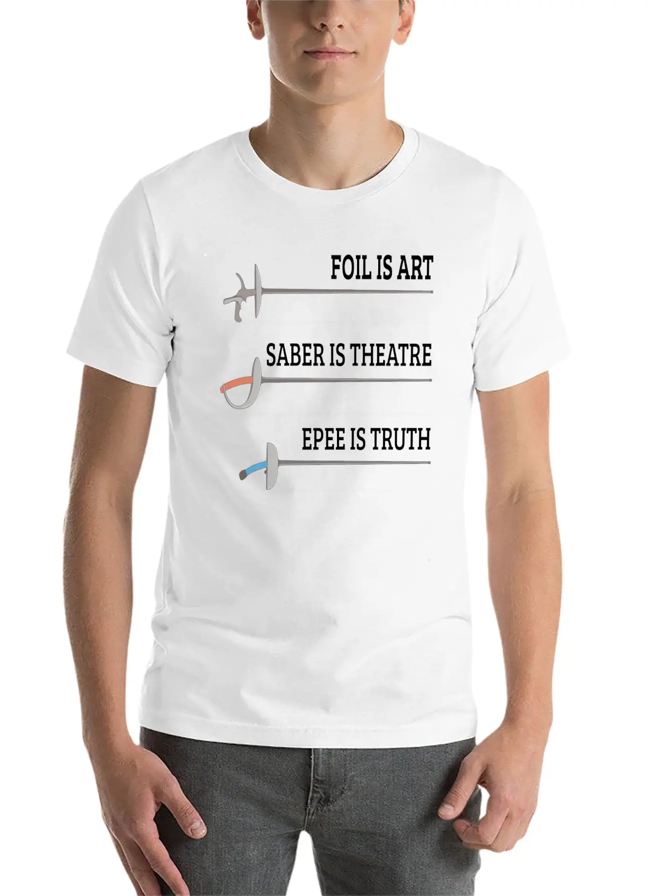 Foil Is Art Fencing Fencer Epee Fencing Essential Cotton Tee For Daily Outfits ¨C Unisex Style