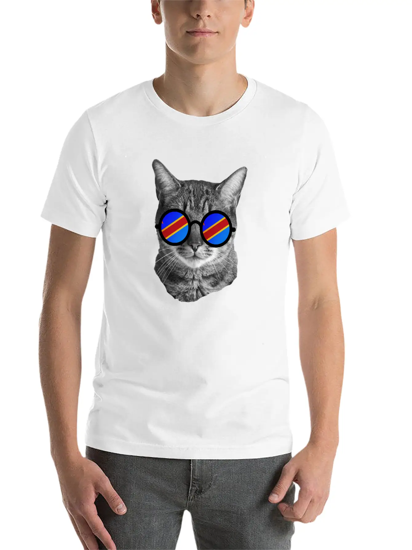 Funny Cat T-Shirt - Democratic Republic Of Congo Soft Cotton Short Sleeve Tee ¨C Unisex Wardrobe Staple