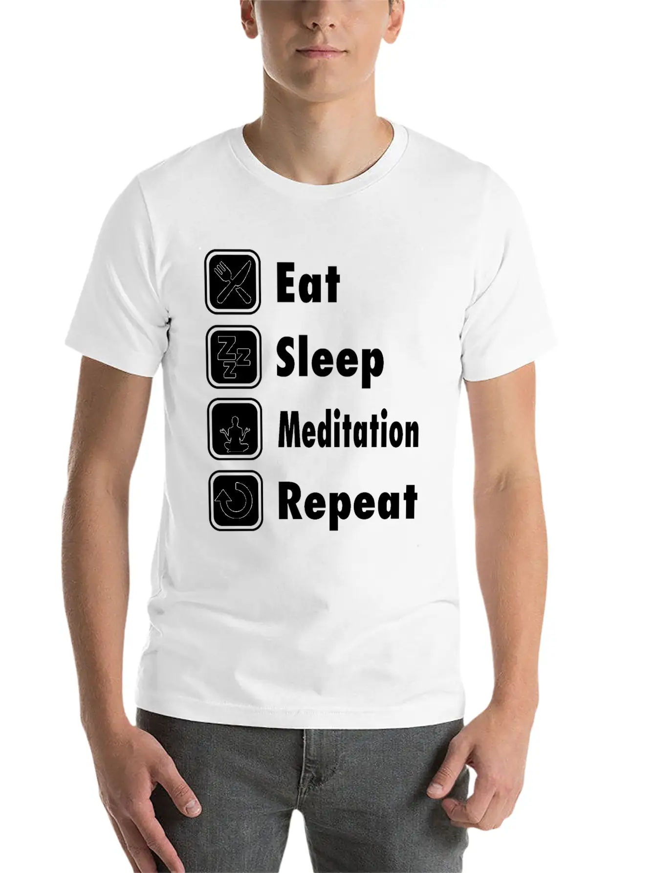 Funny Meditation T Shirt Essential Cotton Tee For Daily Outfits ¨C Unisex Style