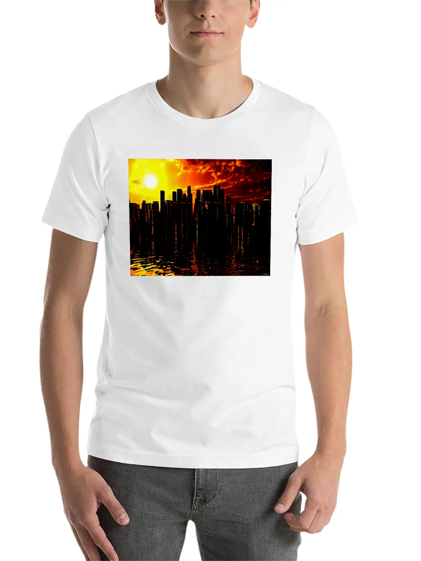 Futuristic City Basic Graphic T-Shirt ¨C Daily Comfort In Soft Cotton