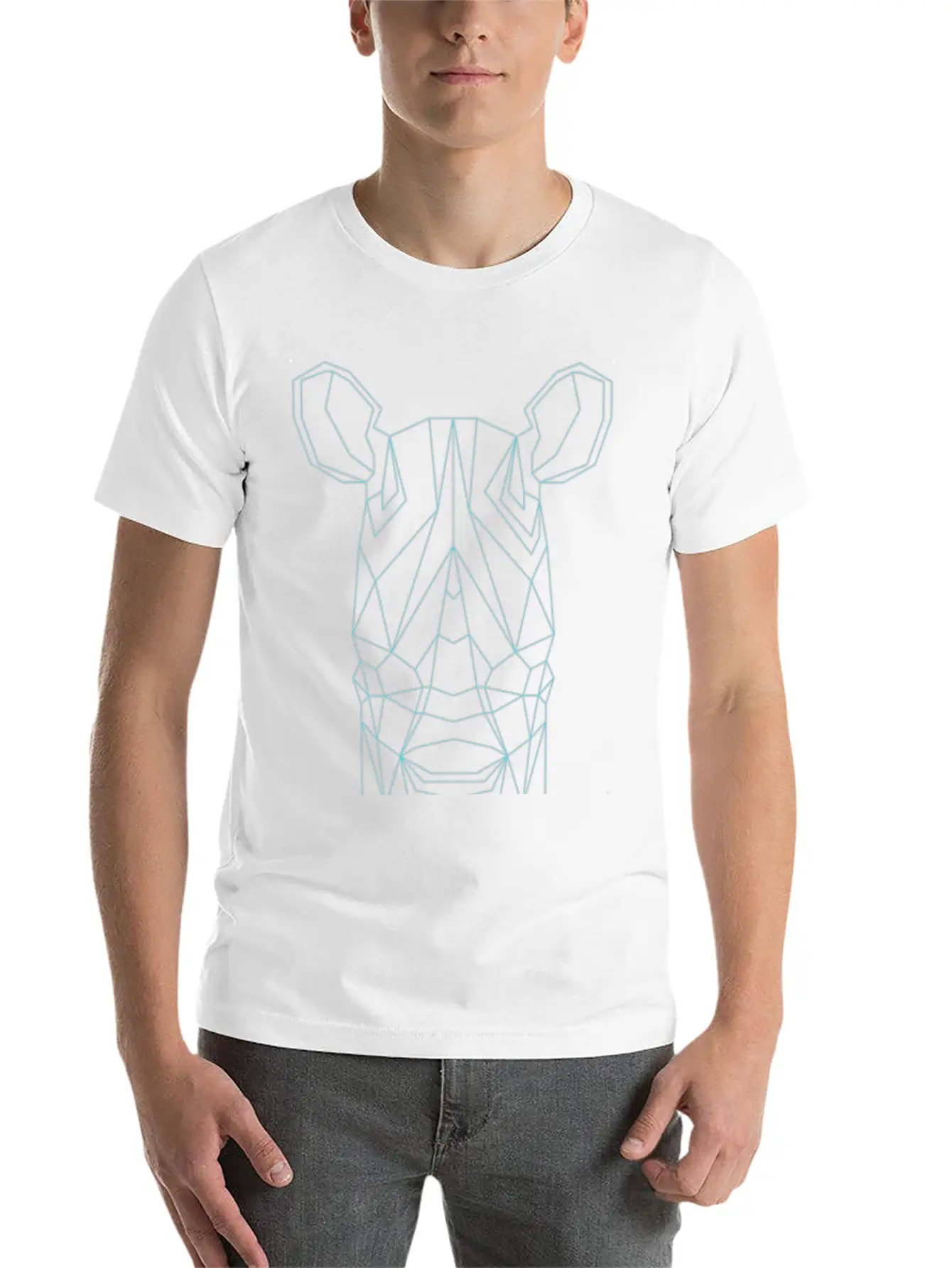Geometric Rhino Basic Graphic T-Shirt ¨C Daily Comfort In Soft Cotton
