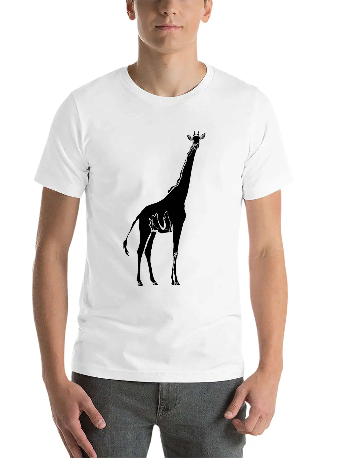 Giraffe Drawing Essential Cotton Tee For Daily Outfits ¨C Unisex Style