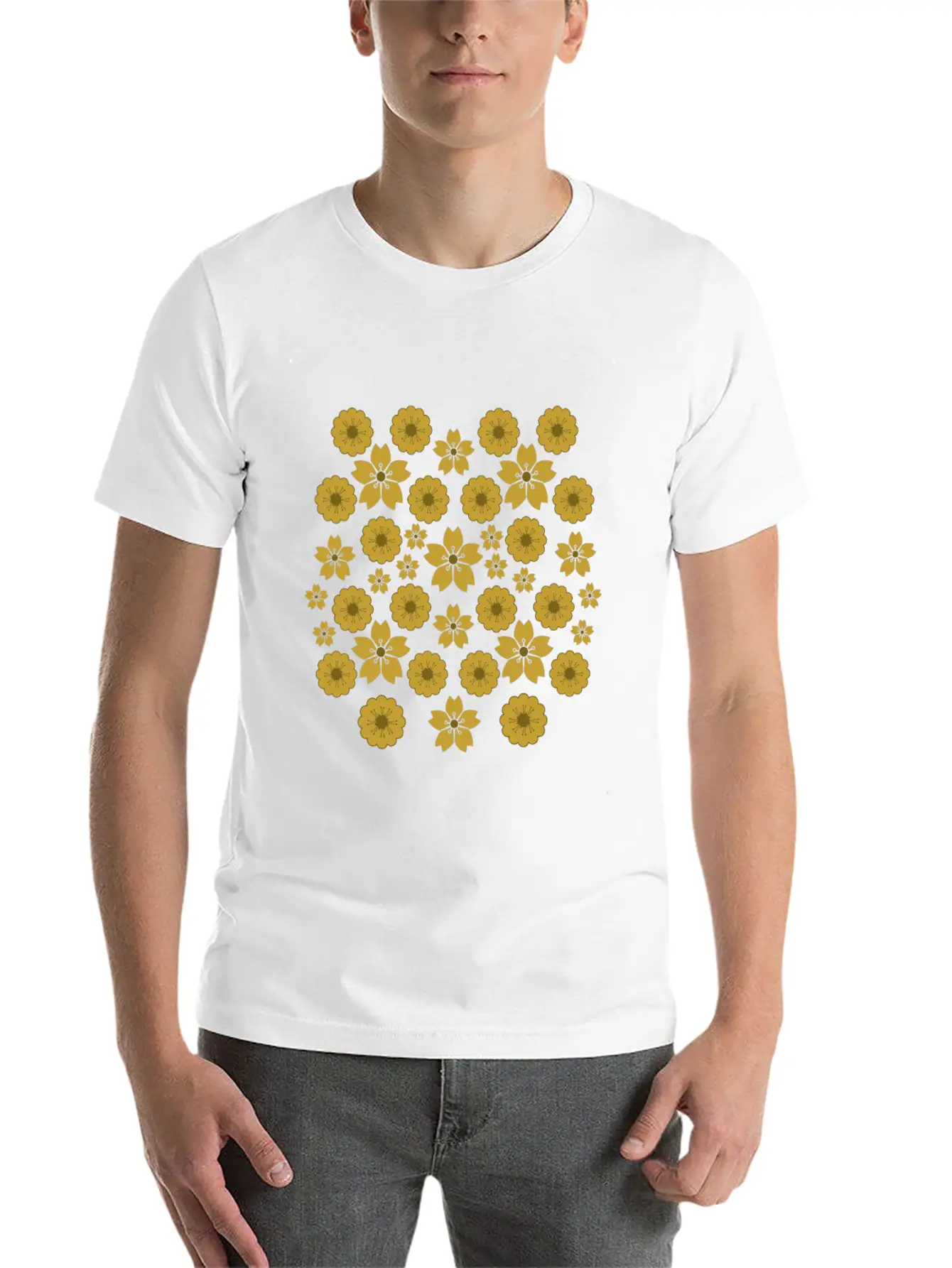 Golden Blossoms Soft Cotton Short Sleeve Tee ¨C Unisex Wardrobe Staple