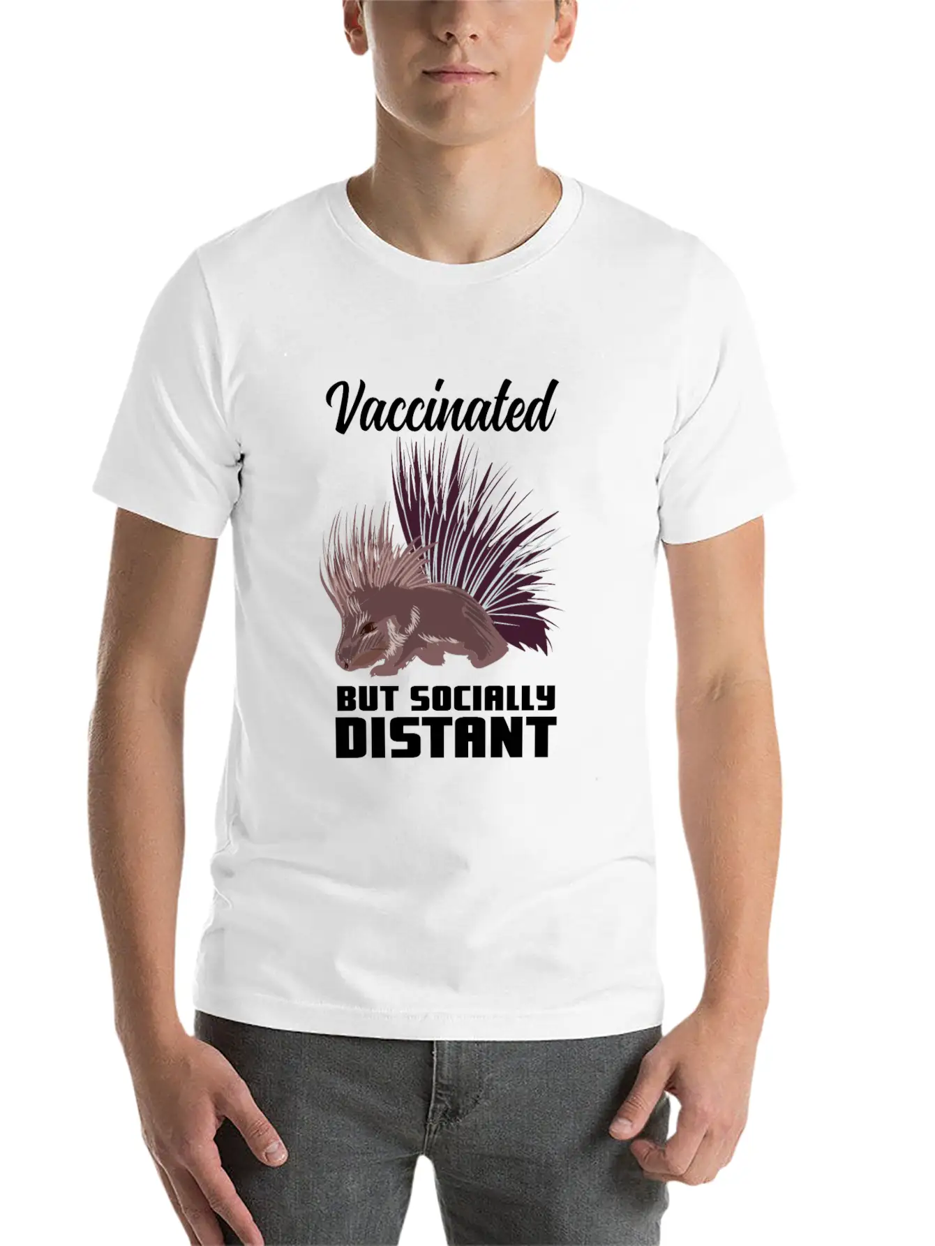 INTROVERT: Porcupine Basic Graphic T-Shirt ¨C Daily Comfort In Soft Cotton