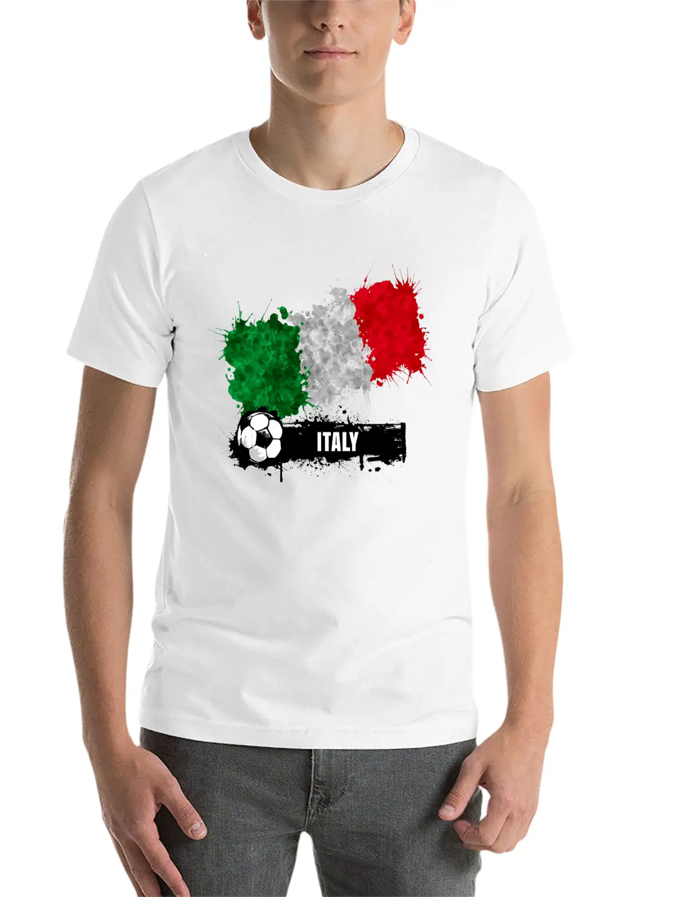 Italy Flag Soccer Flag Soft Cotton Short Sleeve Tee ¨C Unisex Wardrobe Staple