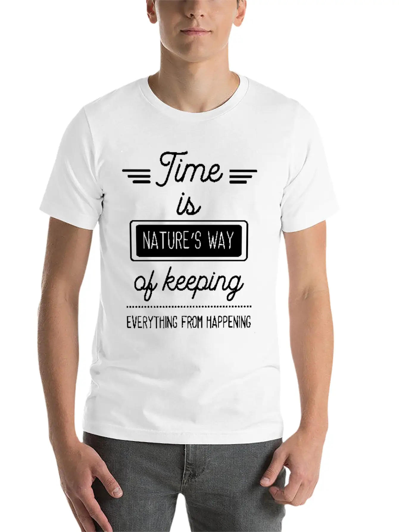 It's About Arranging Time Basic Graphic T-Shirt ¨C Daily Comfort In Soft Cotton