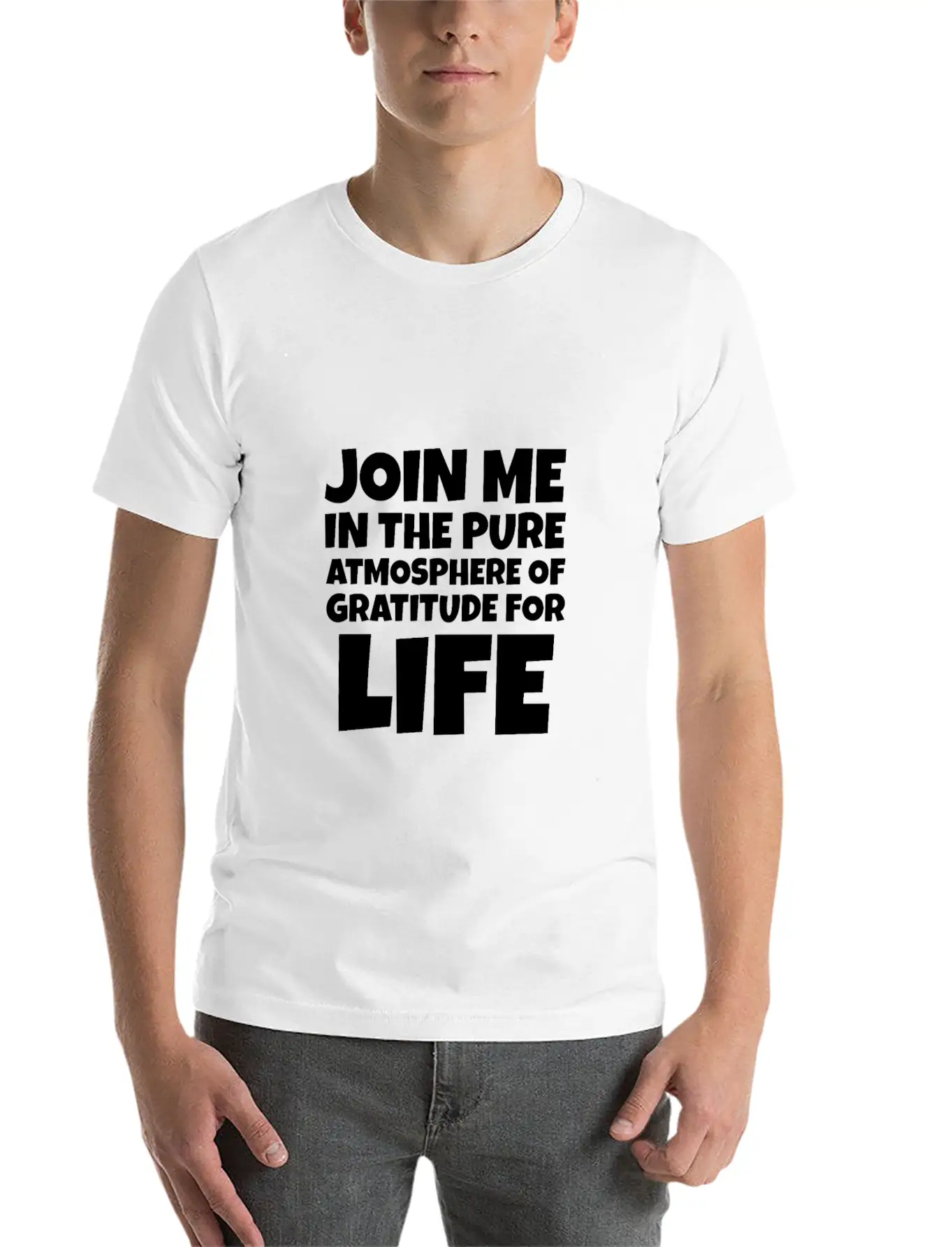 Join Me In The Pure Atmosphere Of Gratitude Basic Graphic T-Shirt ¨C Daily Comfort In Soft Cotton