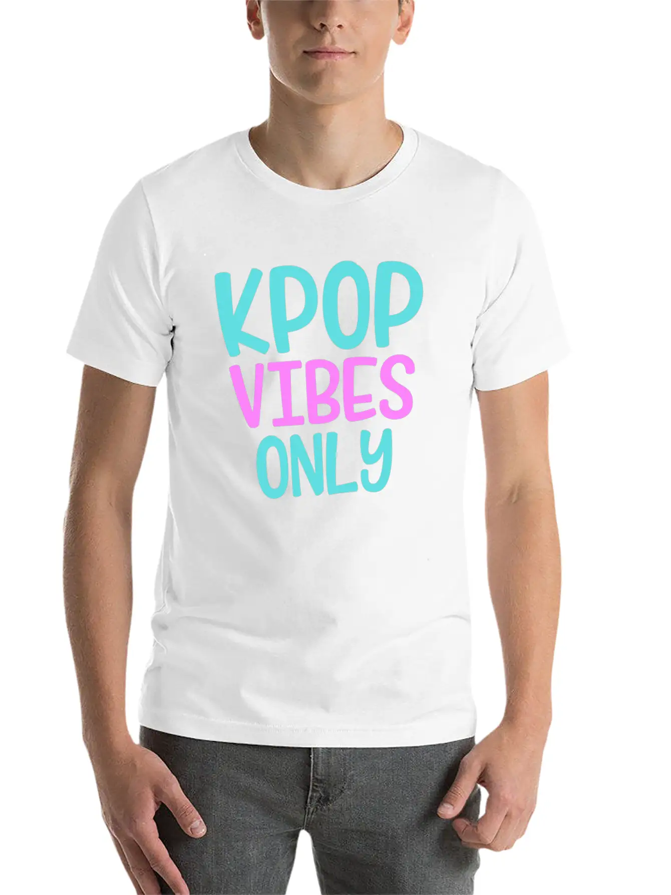 K-Pop Vibes Only Korean Music Merchandise Basic Graphic T-Shirt ¨C Daily Comfort In Soft Cotton