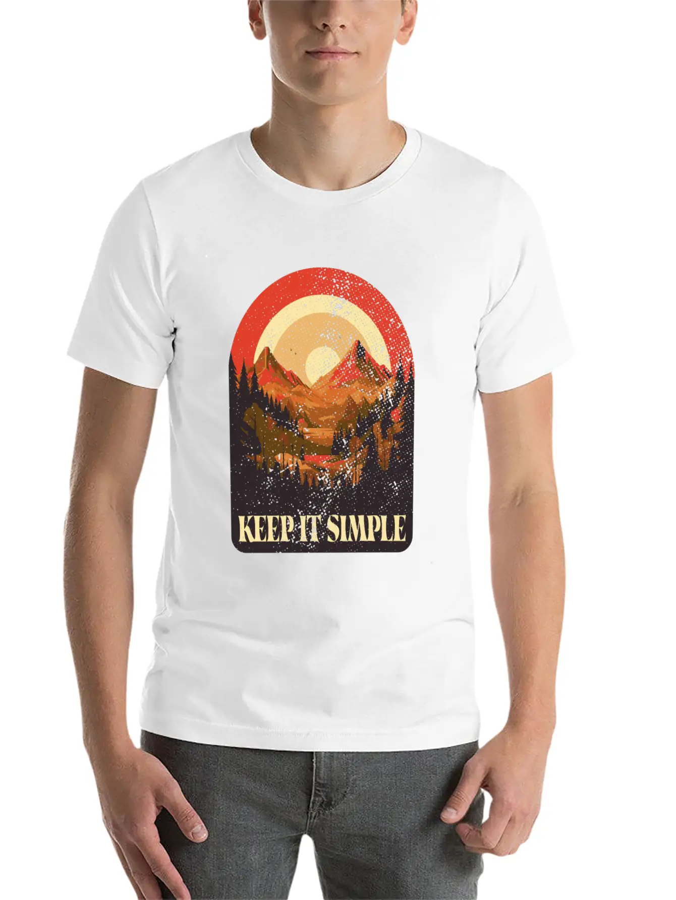 Keep It Simple Campfire Nature Tent Minimalism Essential Cotton Tee For Daily Outfits ¨C Unisex Style
