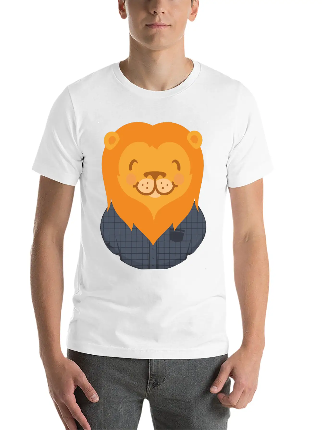Lion Person Basic Graphic T-Shirt ¨C Daily Comfort In Soft Cotton