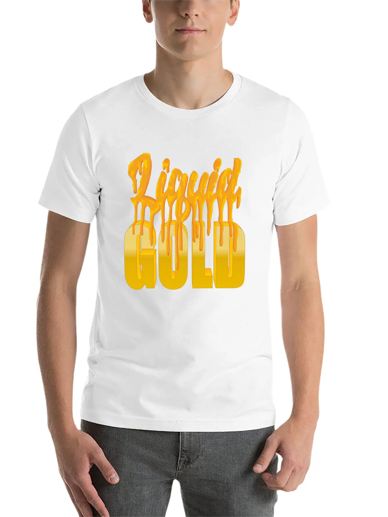 Liquid Gold - Flowing Gold Basic Graphic T-Shirt ¨C Daily Comfort In Soft Cotton