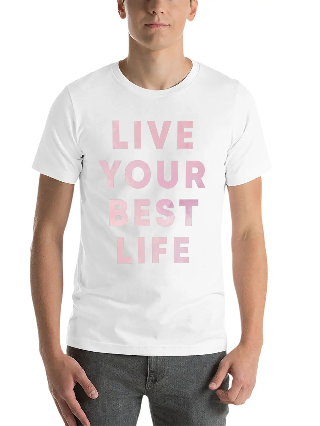 Live Your Best Life Motivation Hustle Positivity Essential Cotton Tee For Daily Outfits ¨C Unisex Style