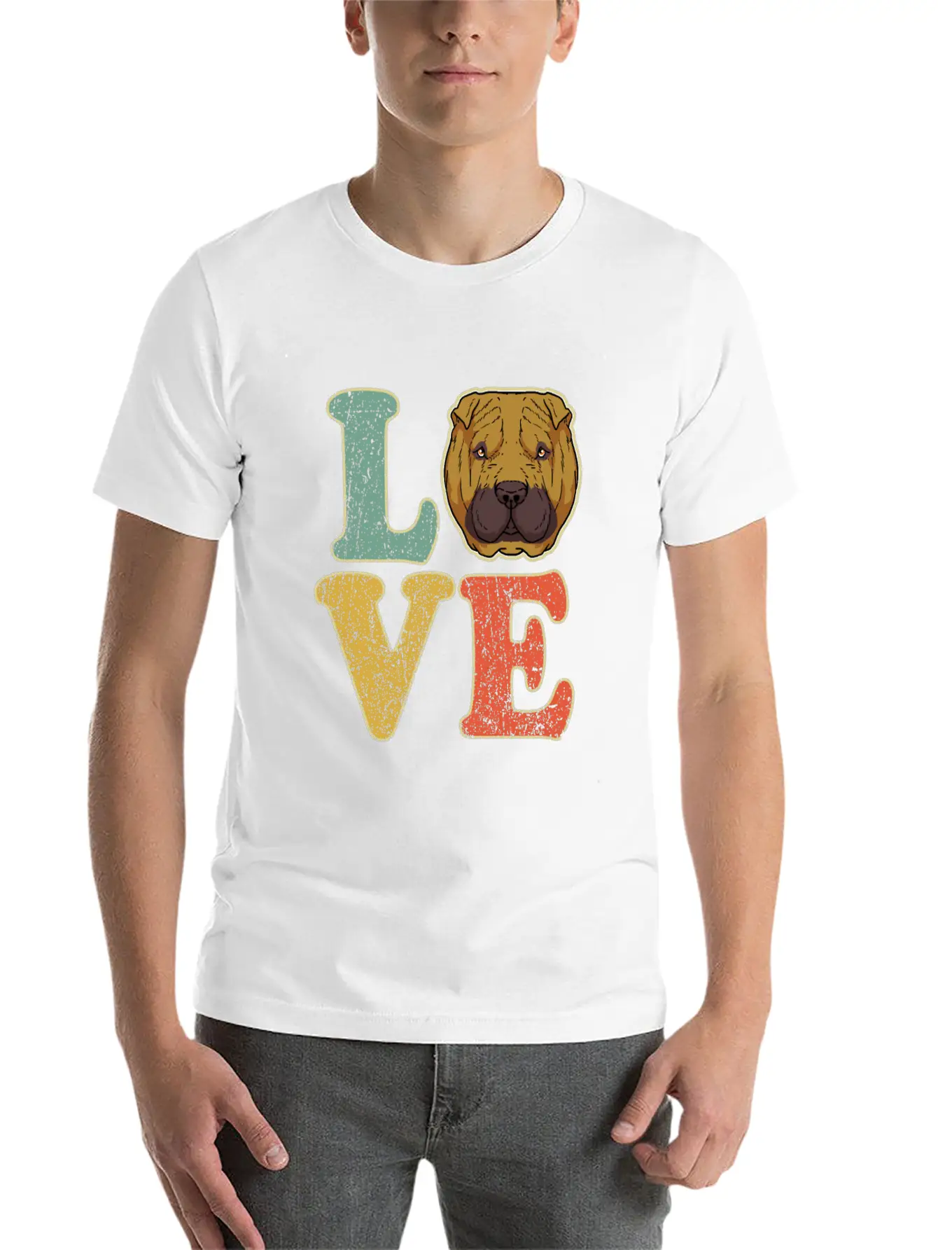 Love Shar Pei Dog Lover Dog Owner Shar-Pei Gift Basic Graphic T-Shirt ¨C Daily Comfort In Soft Cotton